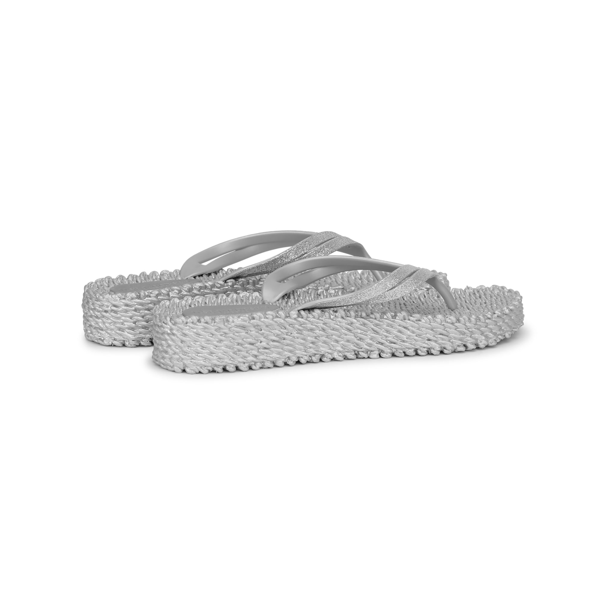 Flip Flop On Platform Sole - Silver