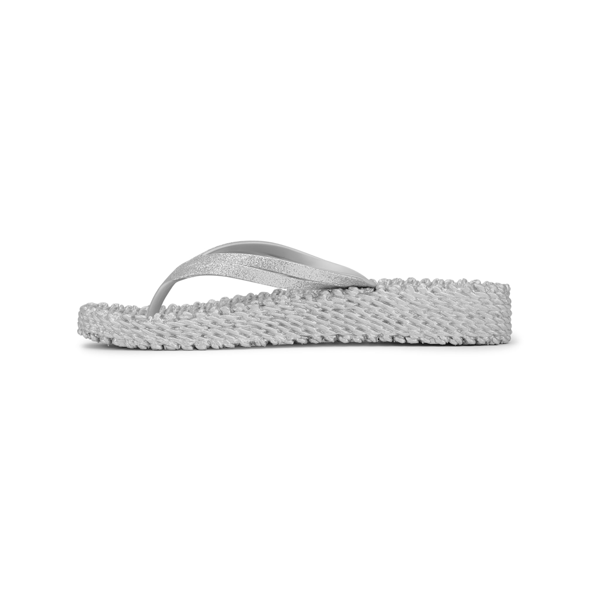 Flip Flop On Platform Sole - Silver