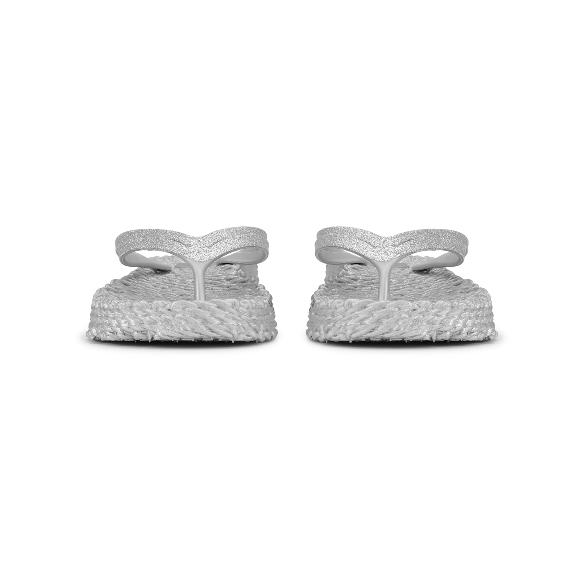 Flip Flop On Platform Sole - Silver
