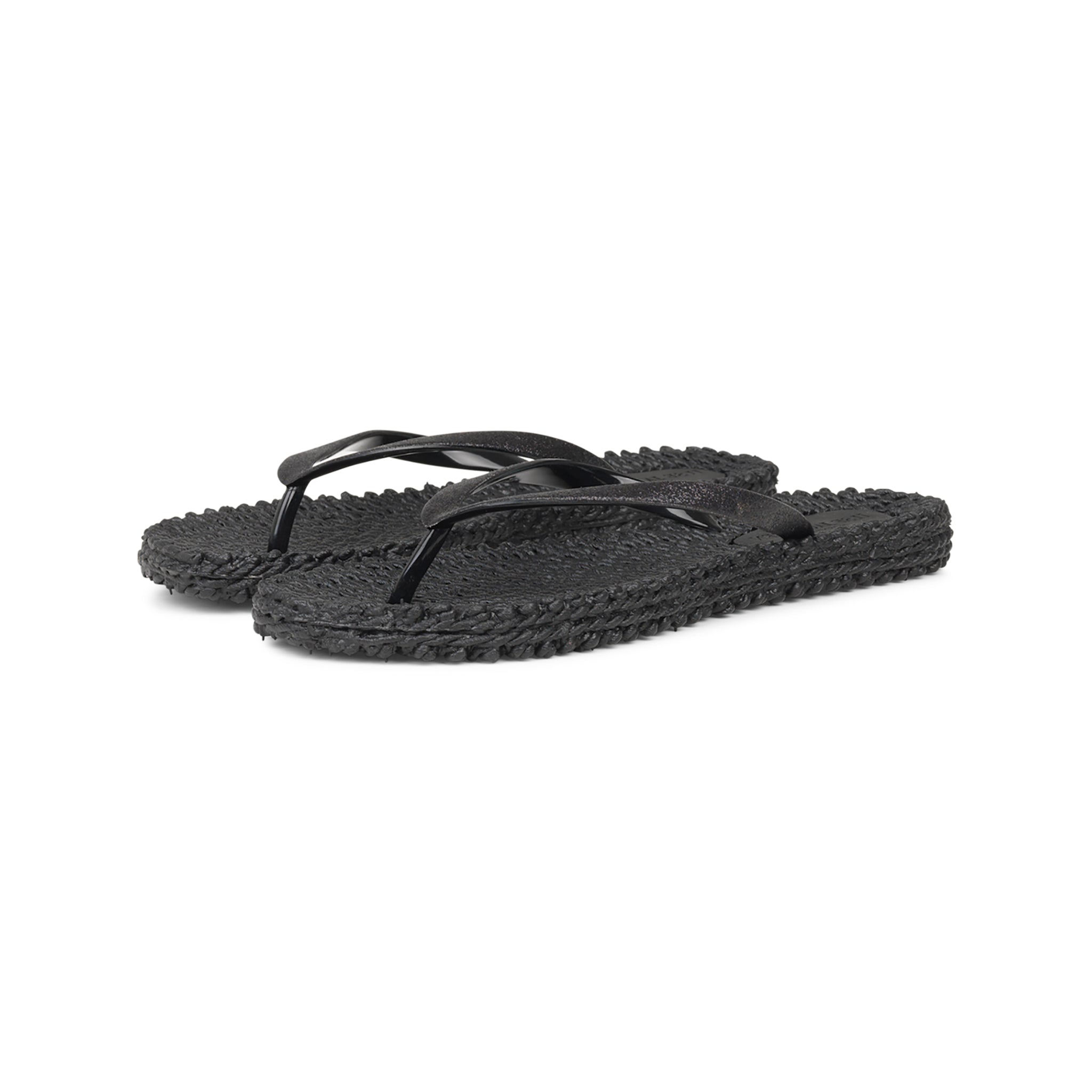 Flip Flop With Glitter - Black