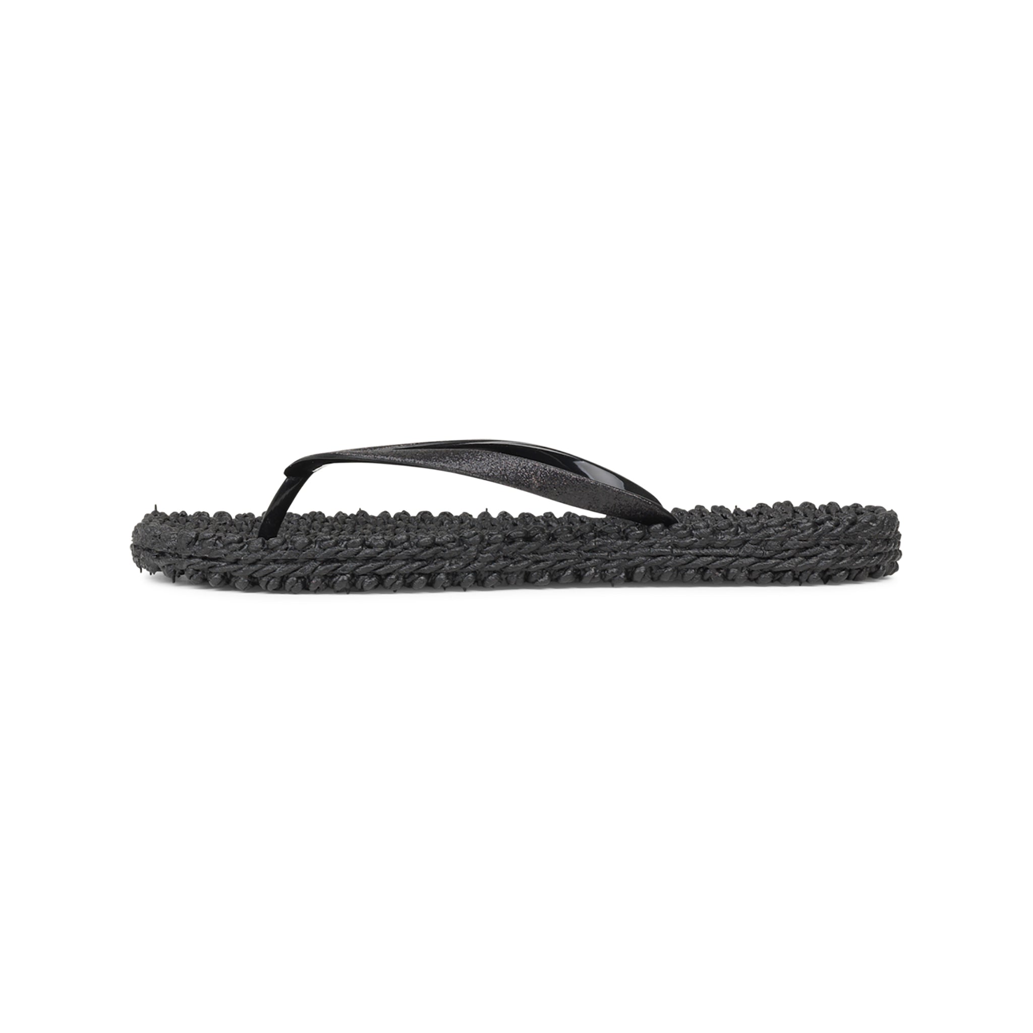 Flip Flop With Glitter - Black