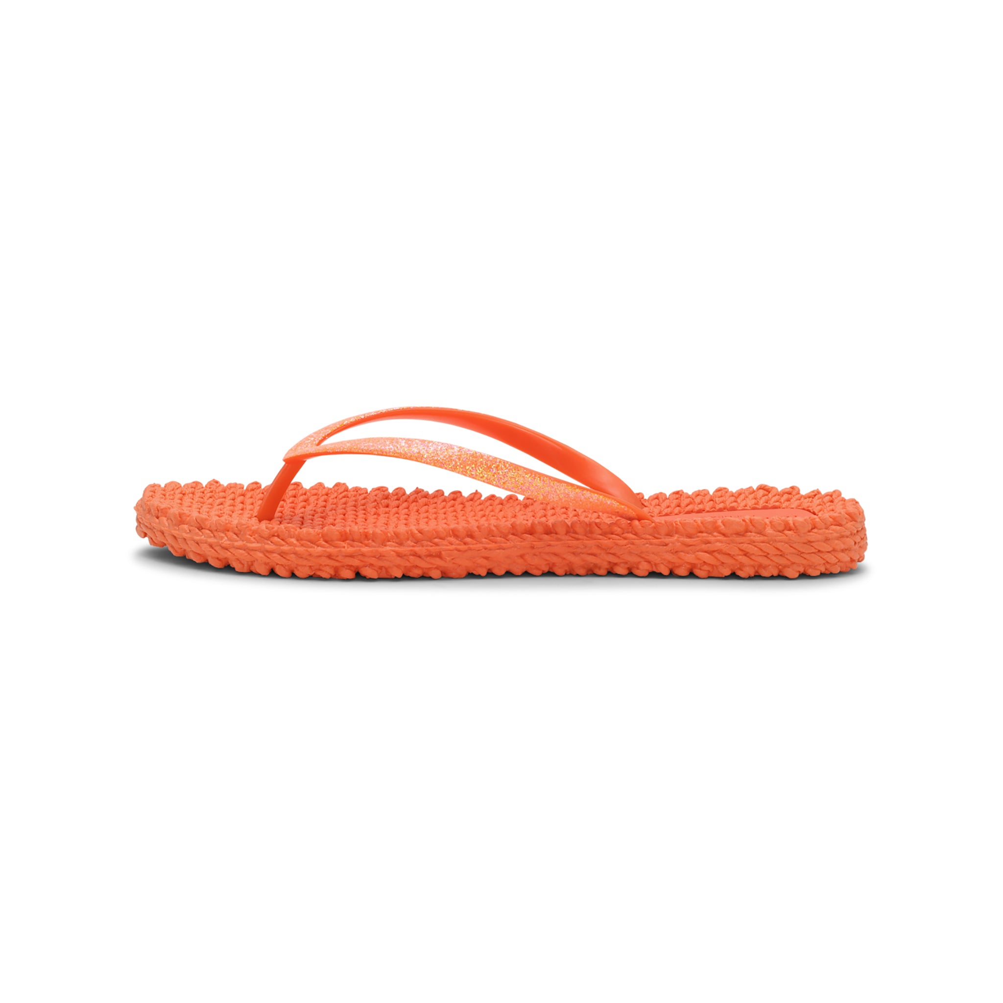 Flip Flop With Glitter - Hot Orange