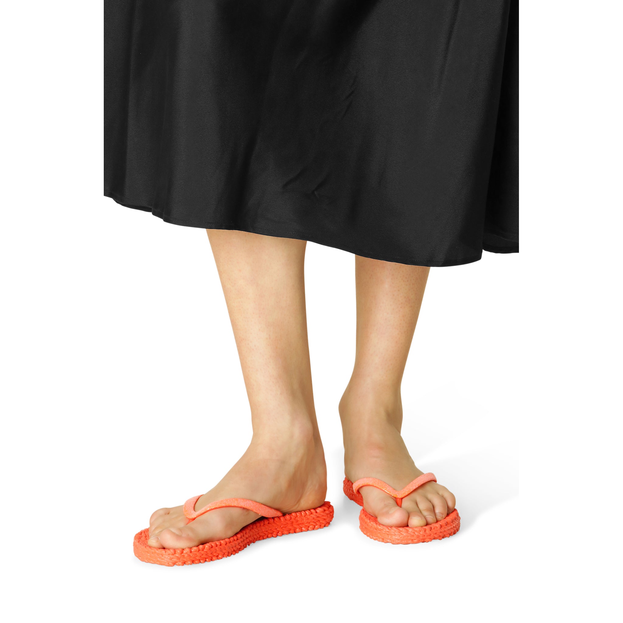 Flip Flop With Glitter - Hot Orange