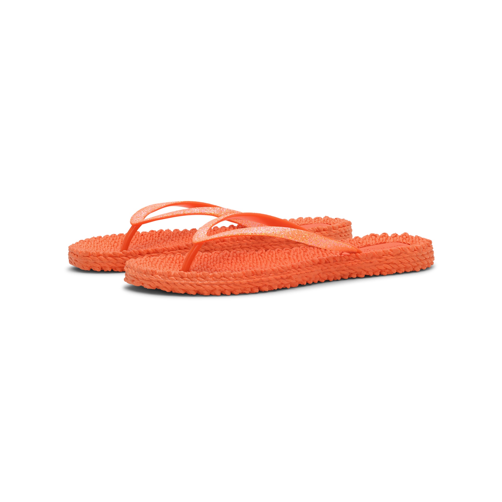 Flip Flop With Glitter - Hot Orange