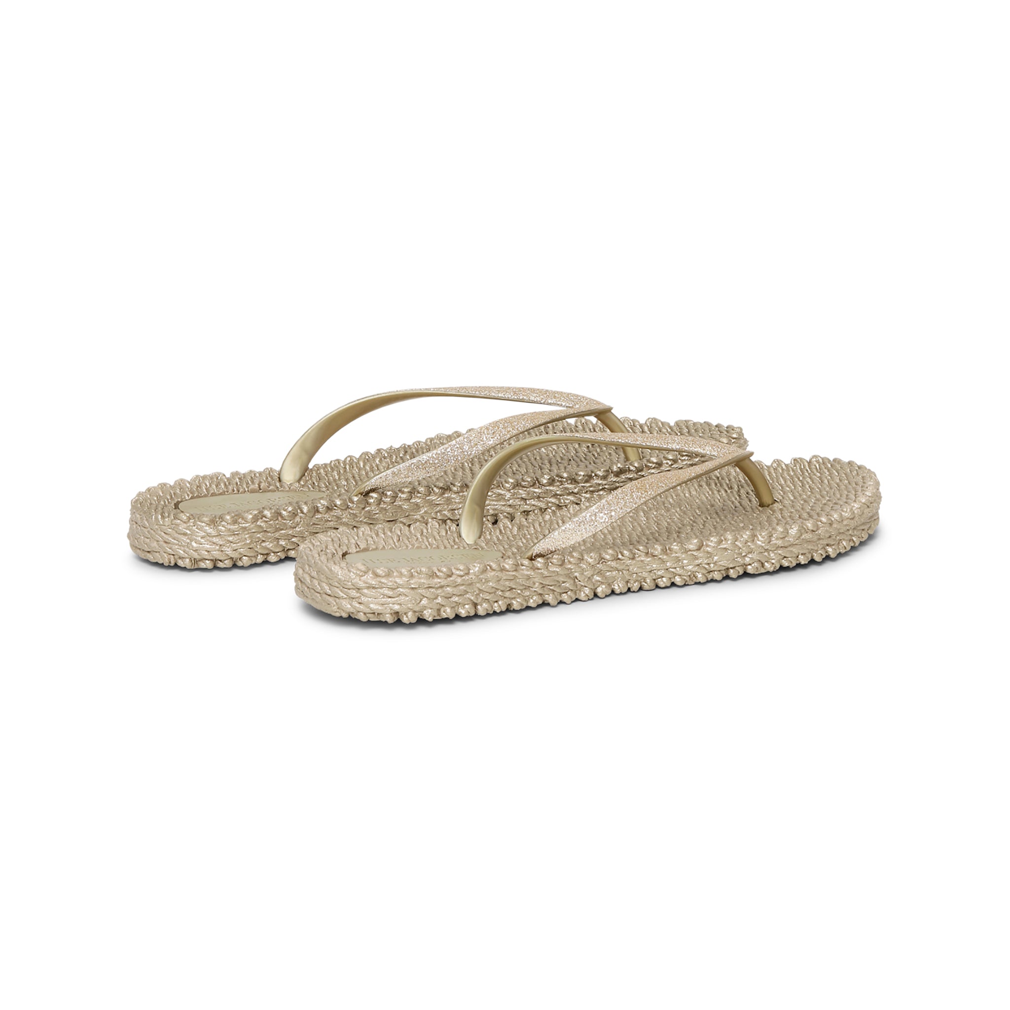 Flip Flop With Glitter - Platin