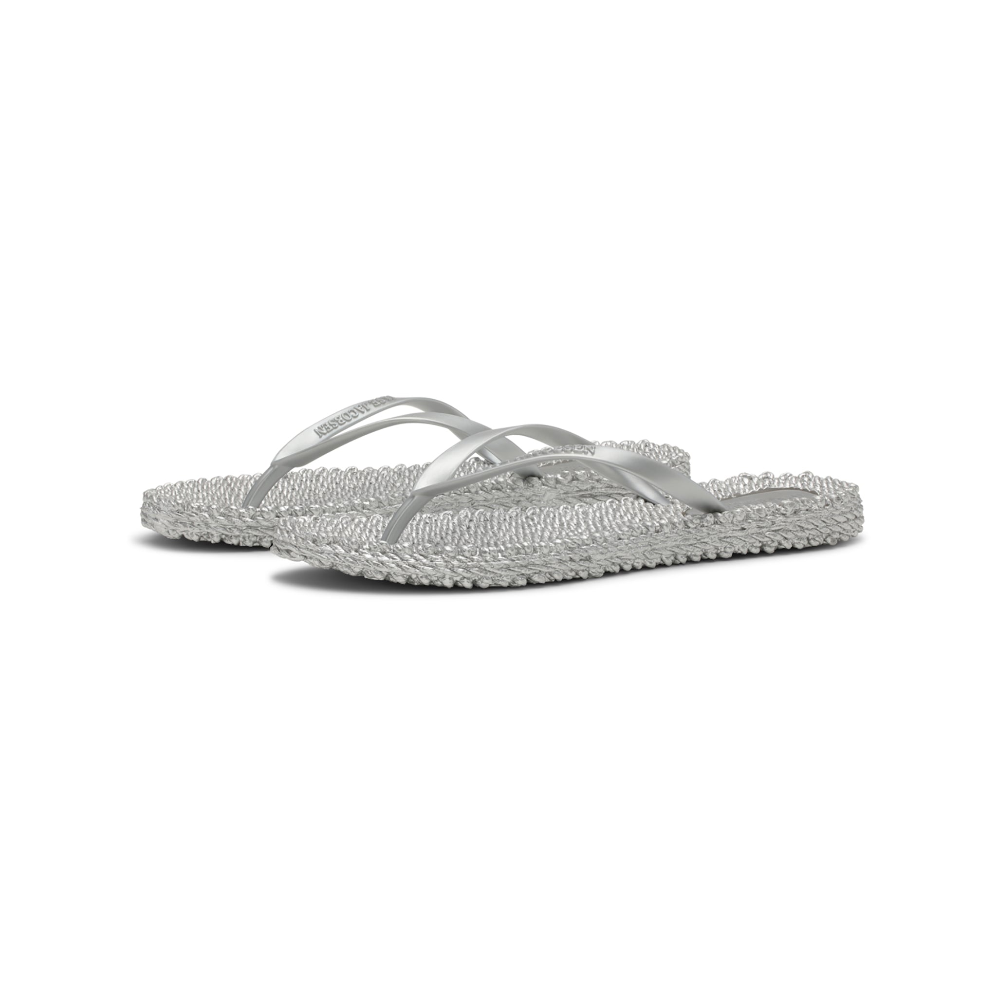 Flip Flop With Logo - Silver