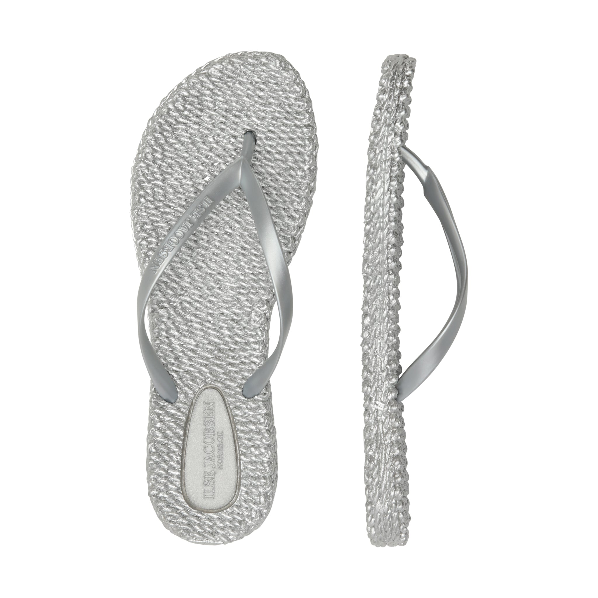 Flip Flop With Logo - Silver