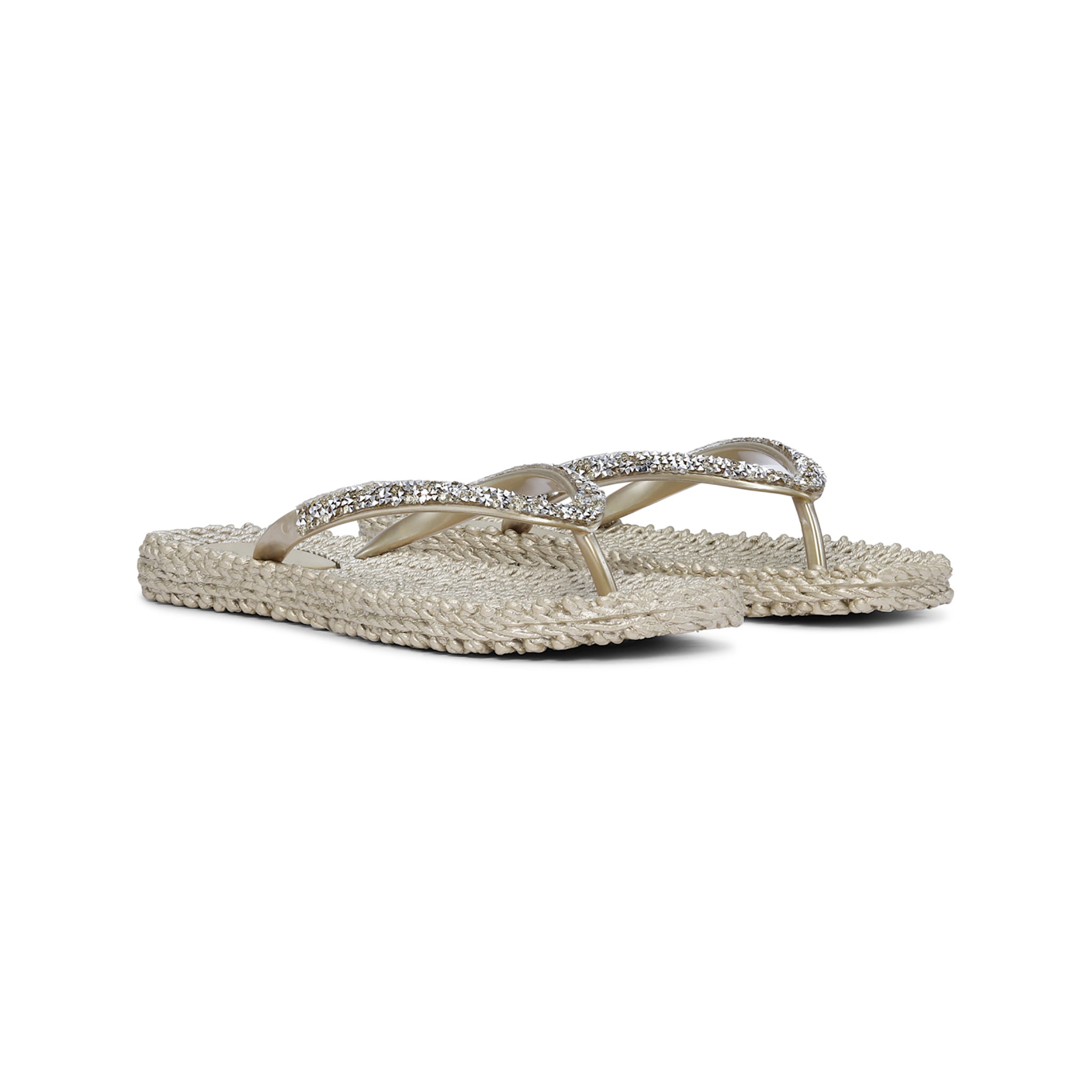 Flip Flop With Rhinestones - Platin