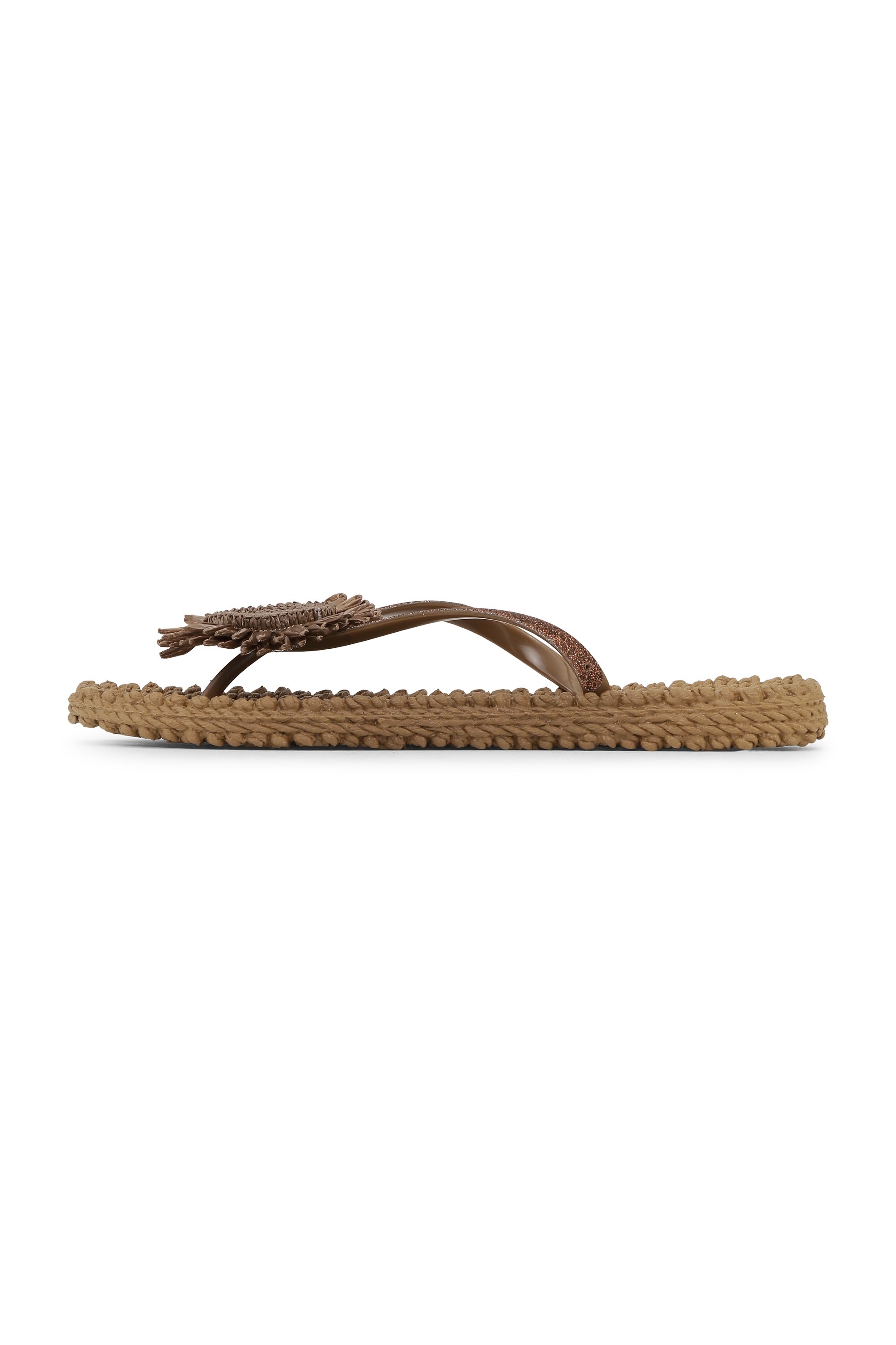 Flip Flop With Flower - Mocca