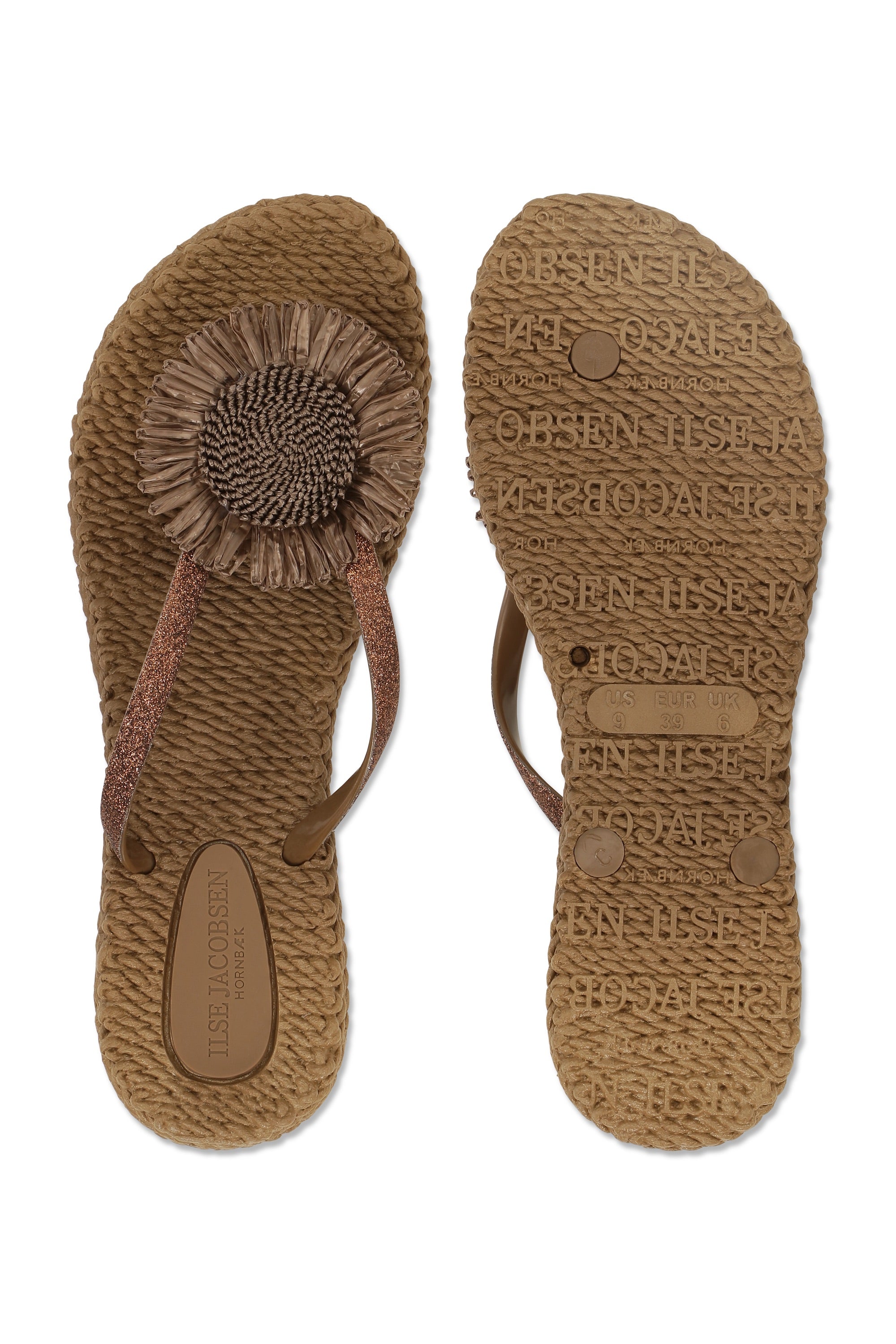 Flip Flop With Flower - Mocca