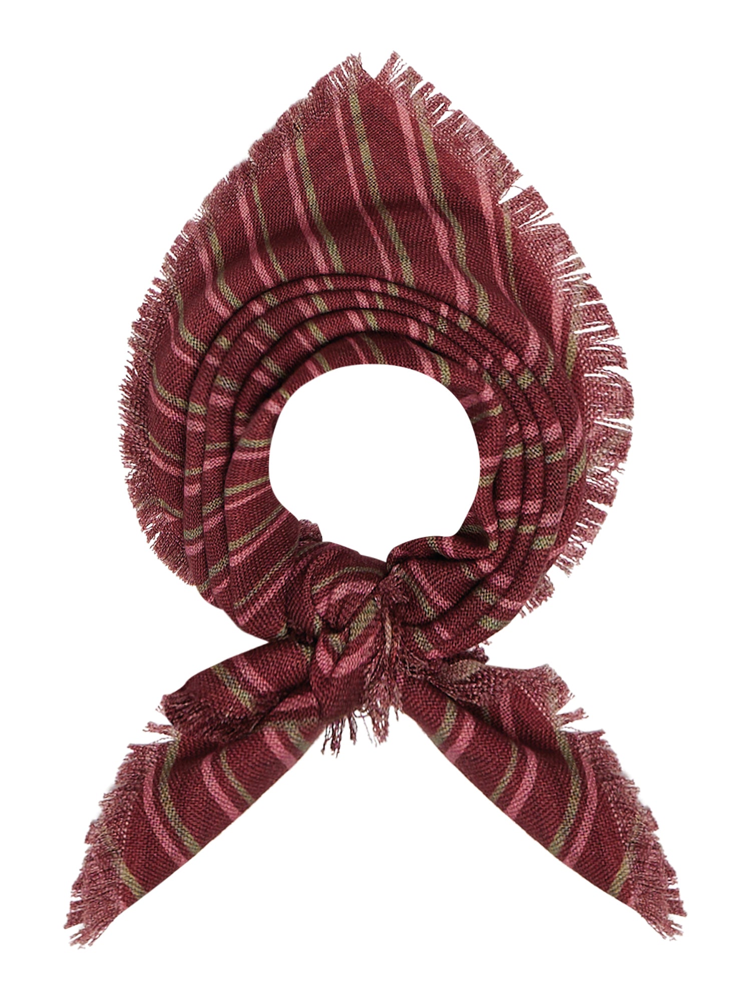 Wool-Silk Banada Stripes And Flowers Print