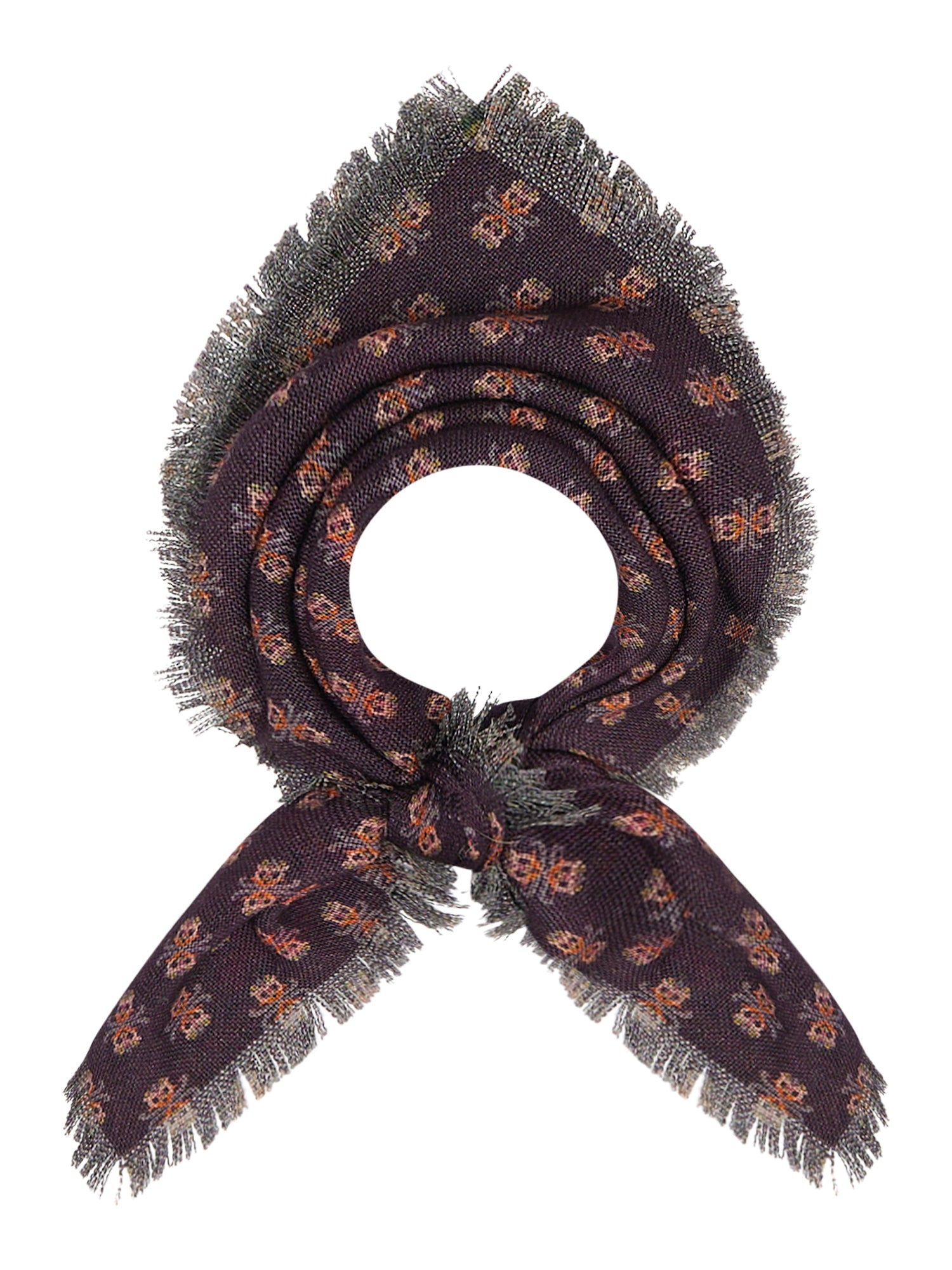 Wool-Silk Bandana Scarf Morocco Print