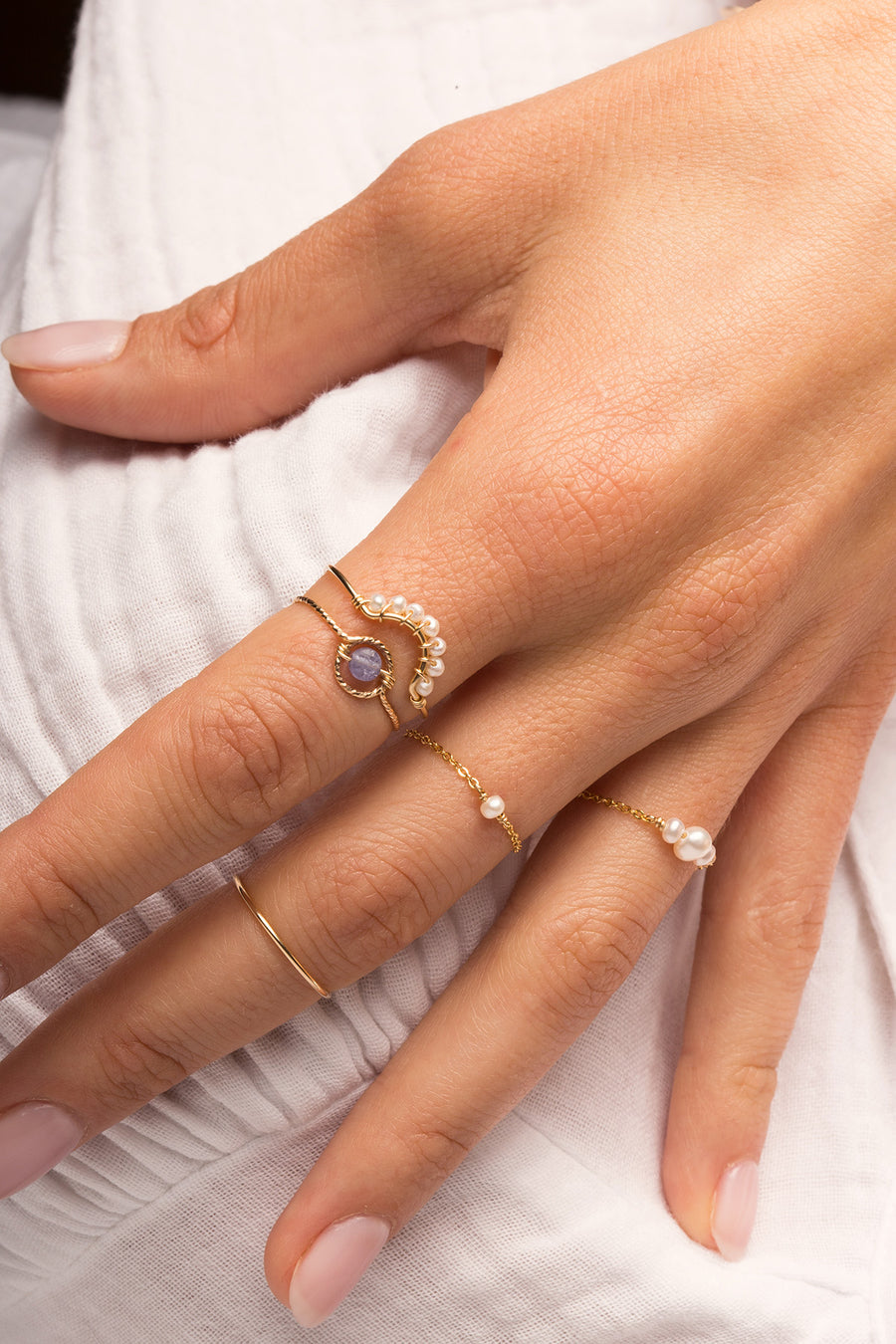 Chain Ring Chance - Pearl