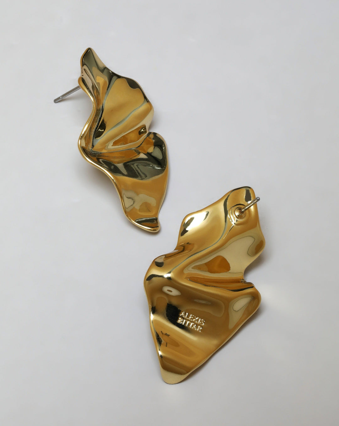 Crumpled Small Post Earring- Gold