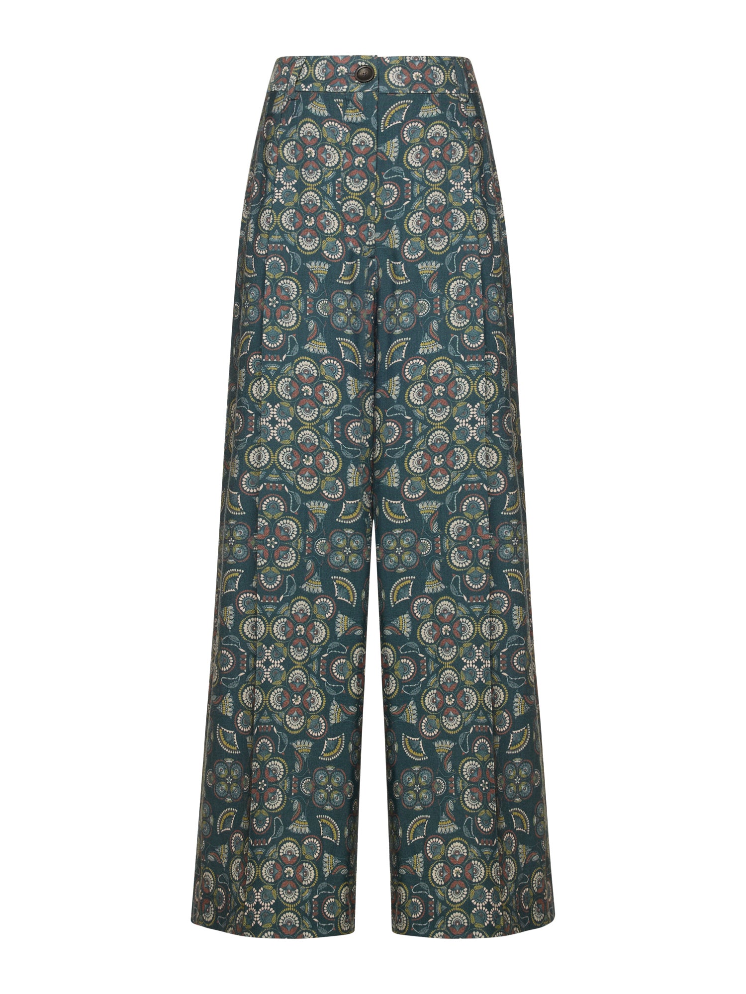 Wool-Silk  Pants Embroidery Print