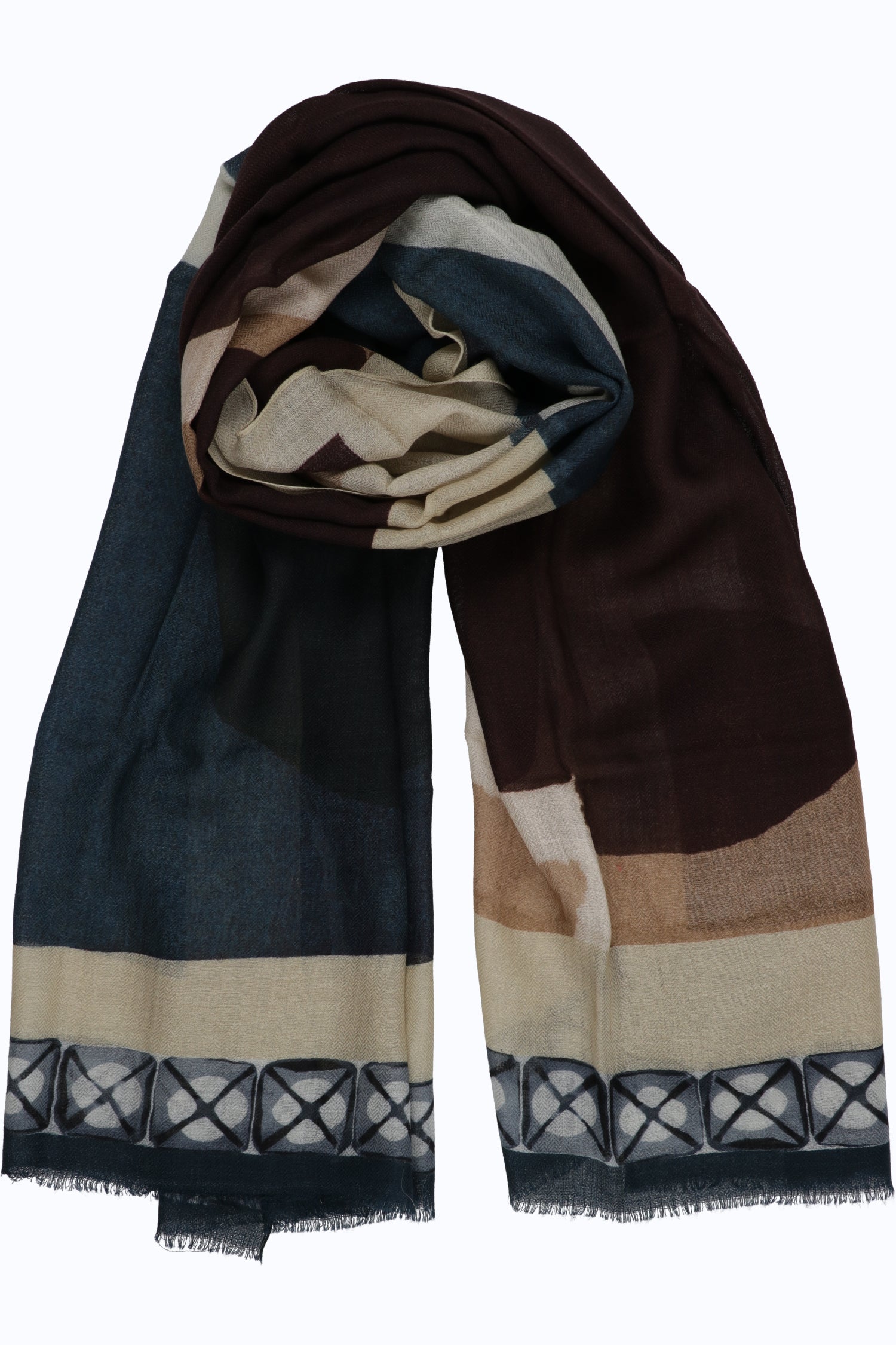 Circle Motif Wool & Silk Stole