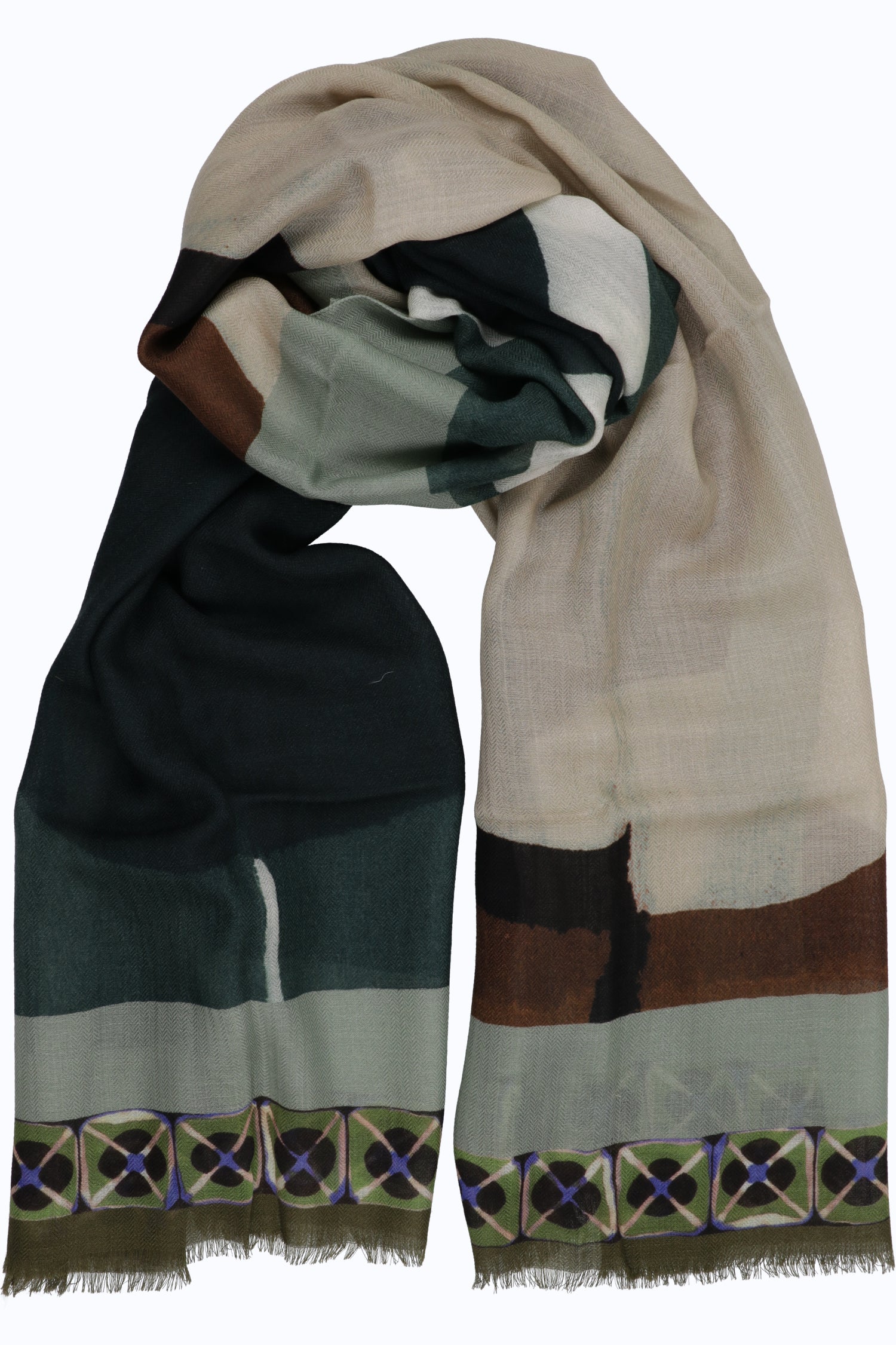 Circle Motif Wool & Silk Stole