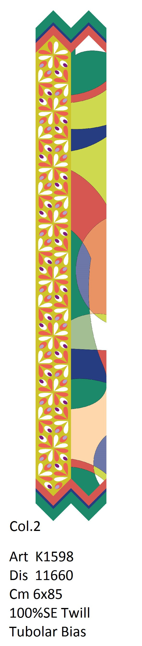 Silk Twill Printed Tubular Scarf - 6 x 90
