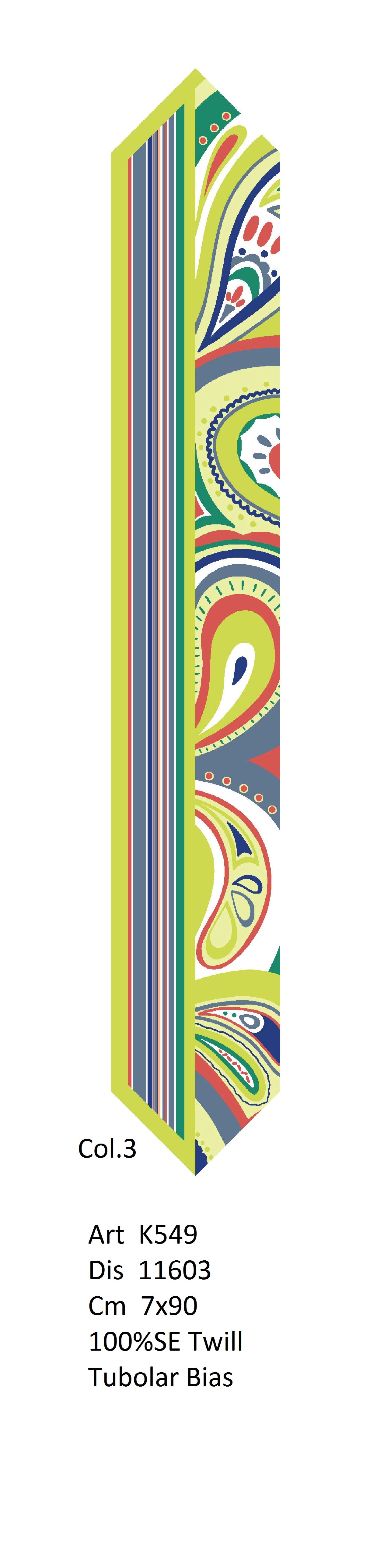 Silk Twill Printed Tubular Scarf - 7 x 90