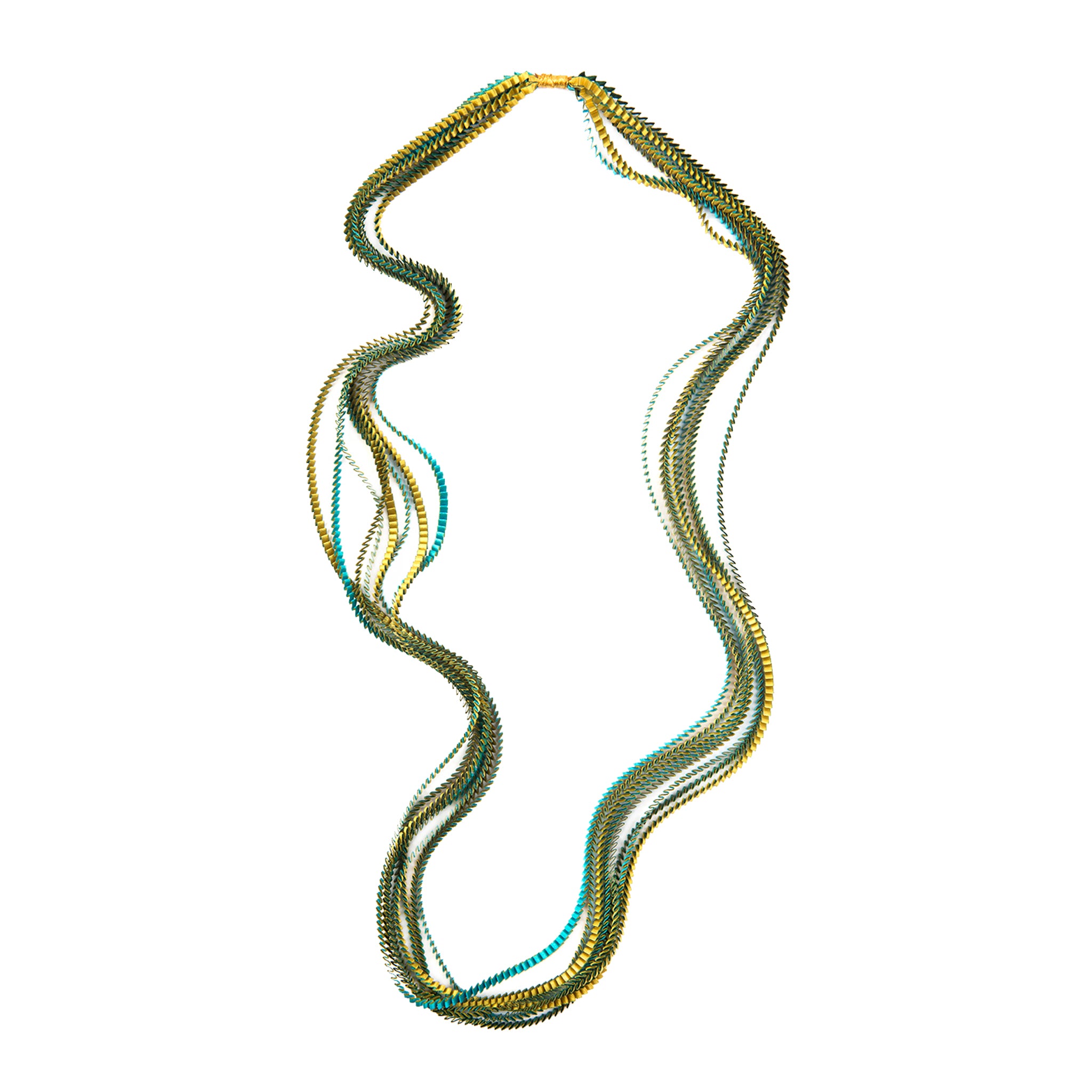 "Essilp" Necklace - Gold, Green, Turquoise