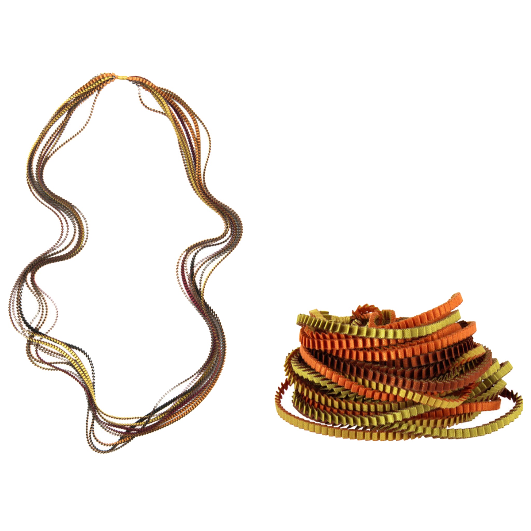 "Essilp" Necklace - Brown, Copper, Gold