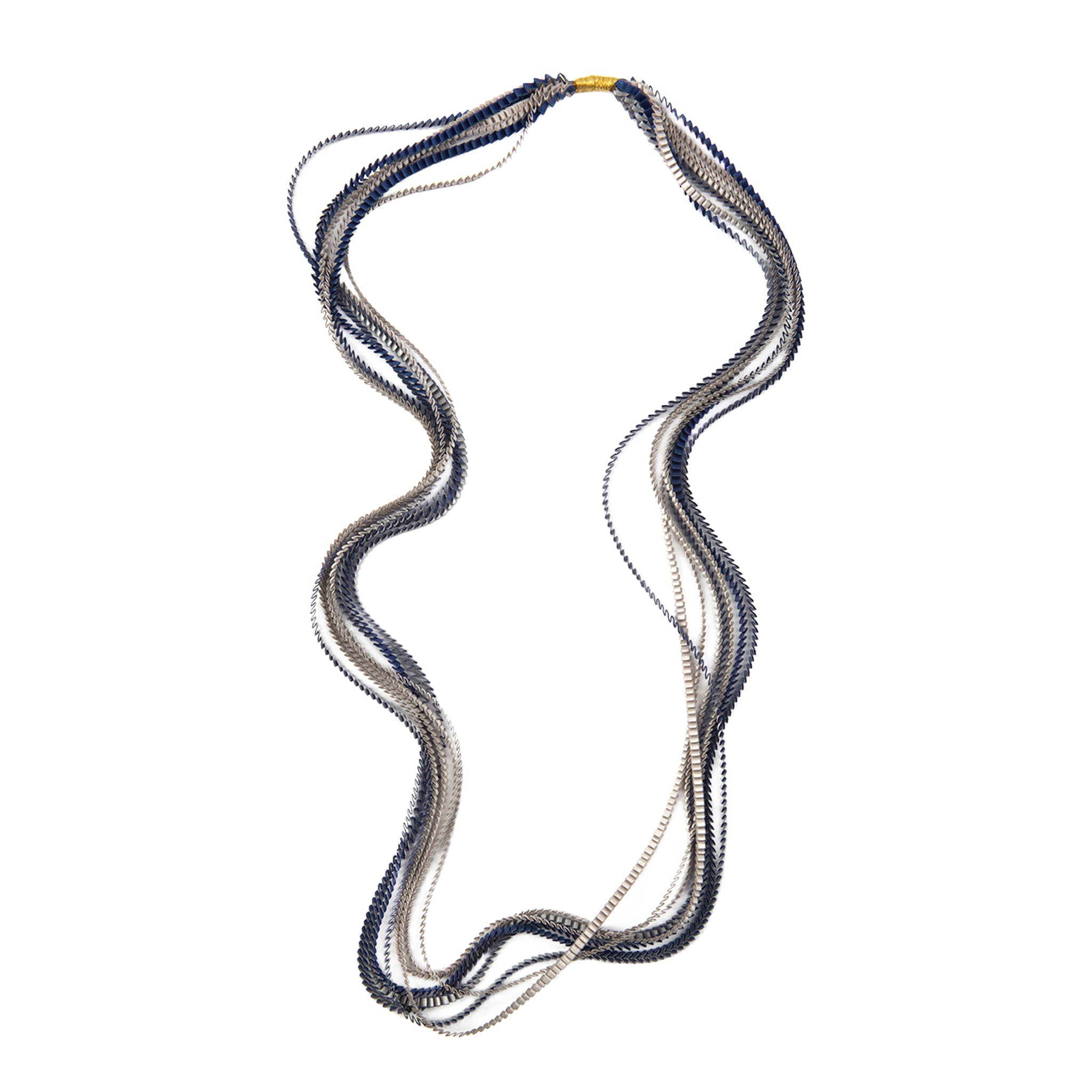 "Essilp" Necklace - Blue, Silver, Navy