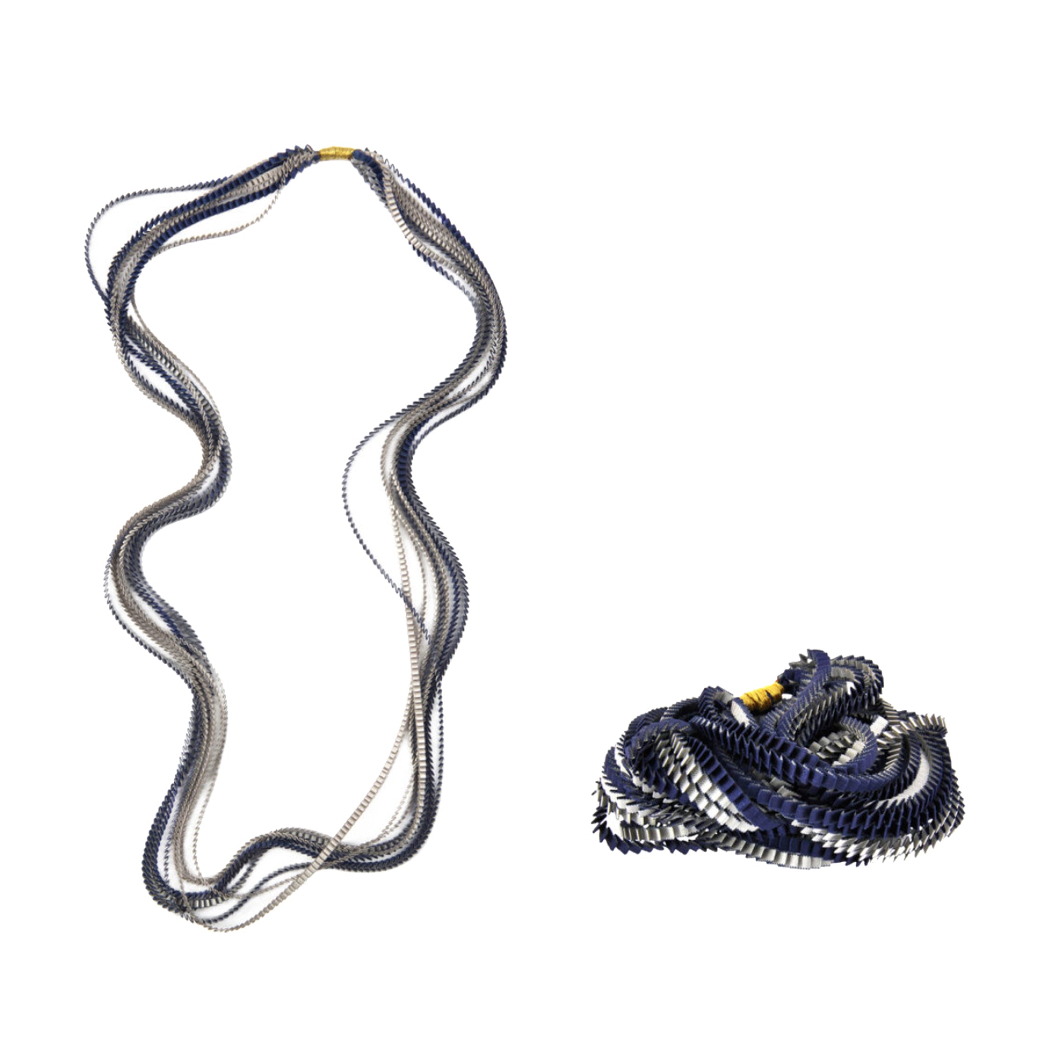 "Essilp" Necklace - Blue, Silver, Navy