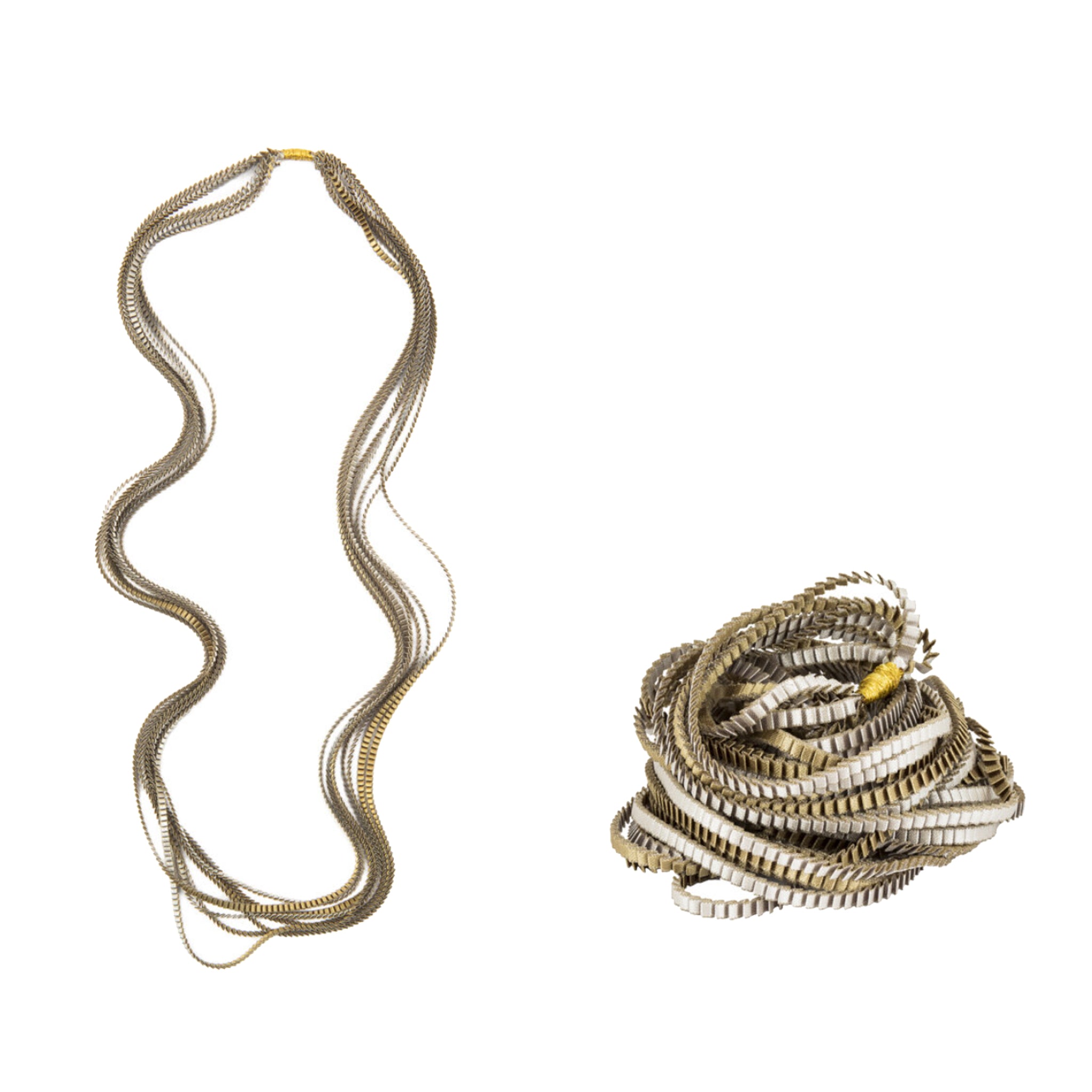 "Essilp" Necklace - Olive, Silver