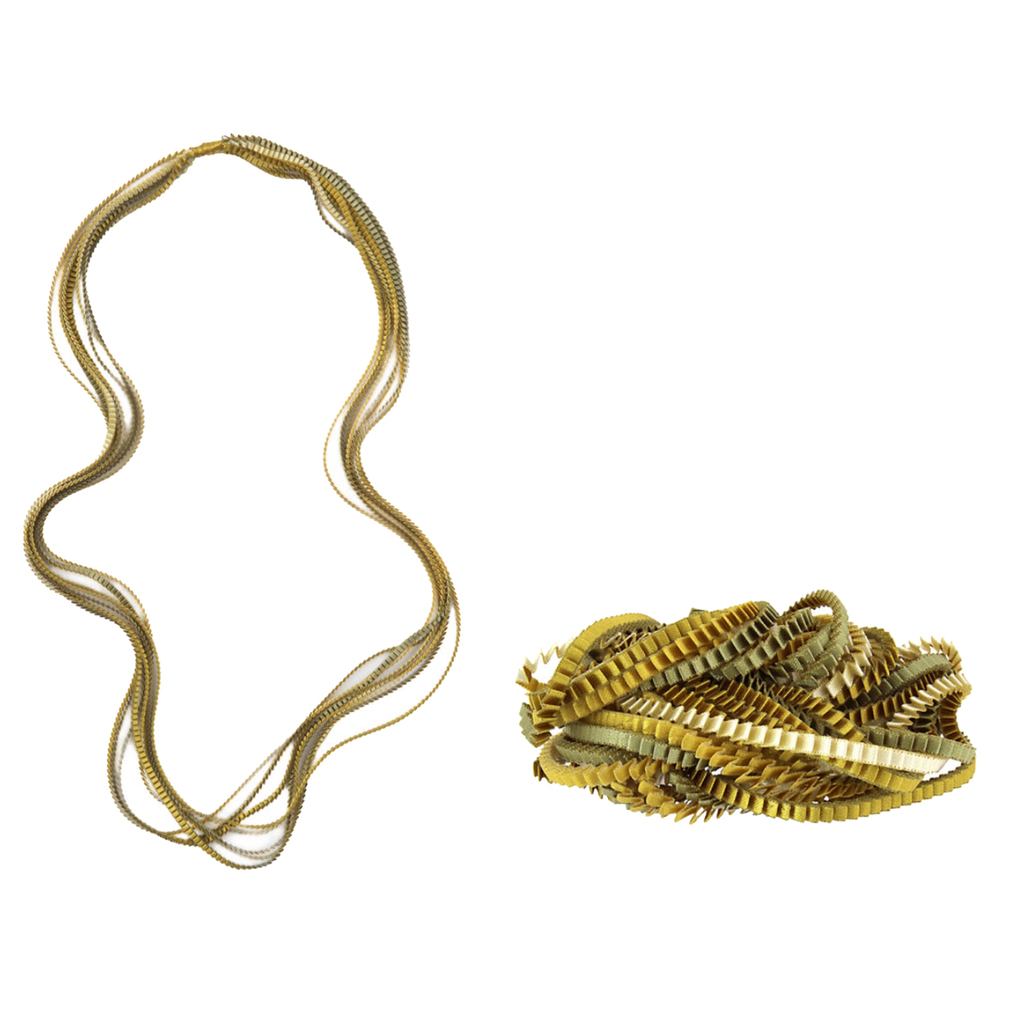 "Essilp" Necklace - Gold, Ivory, Khaki