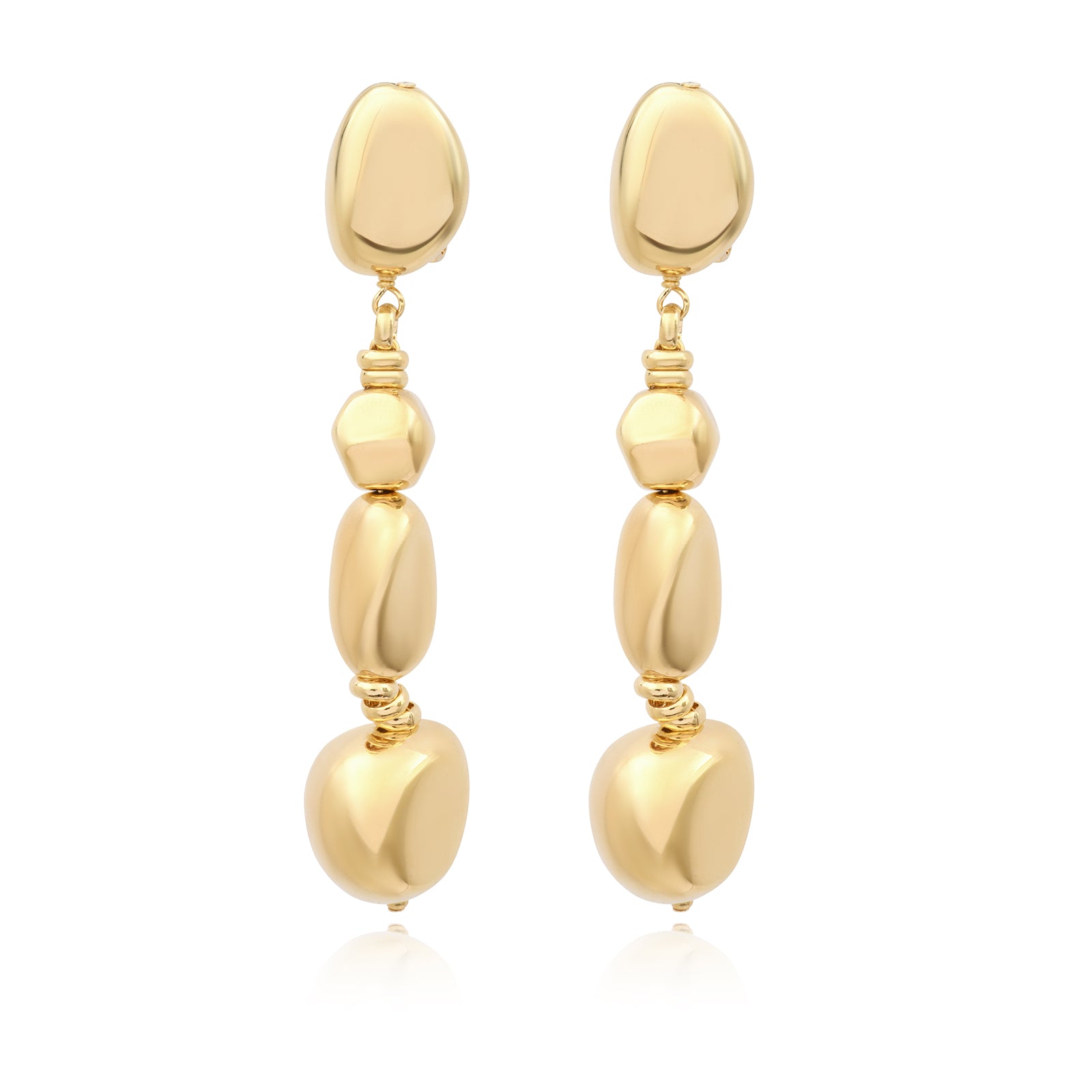 Loulou Dangling Clip Earrings in Gold-Plated Metal - Gold