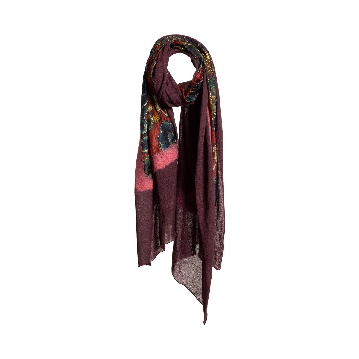 Tibetan Collection Cashmere & Silk Shawl Small Khyung Protector & Bark