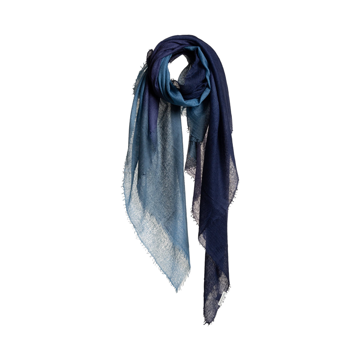 Souffle Semi-Felted Cashmere Shawl DegradeNavy & Code