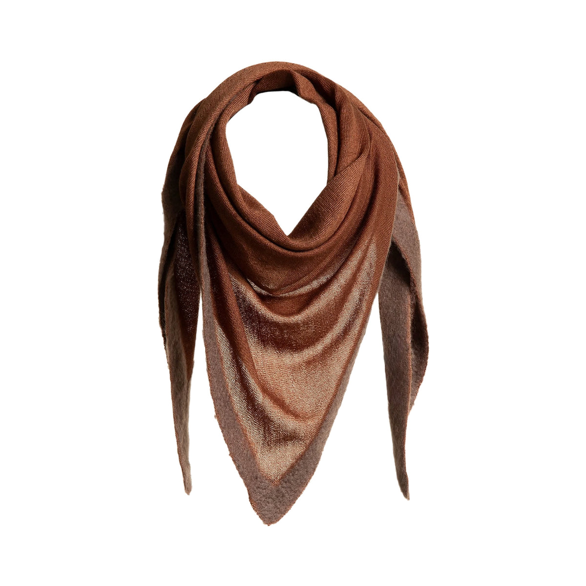 Cashmere & Silk Bandana with Felted Borders Cardboard & Oxide