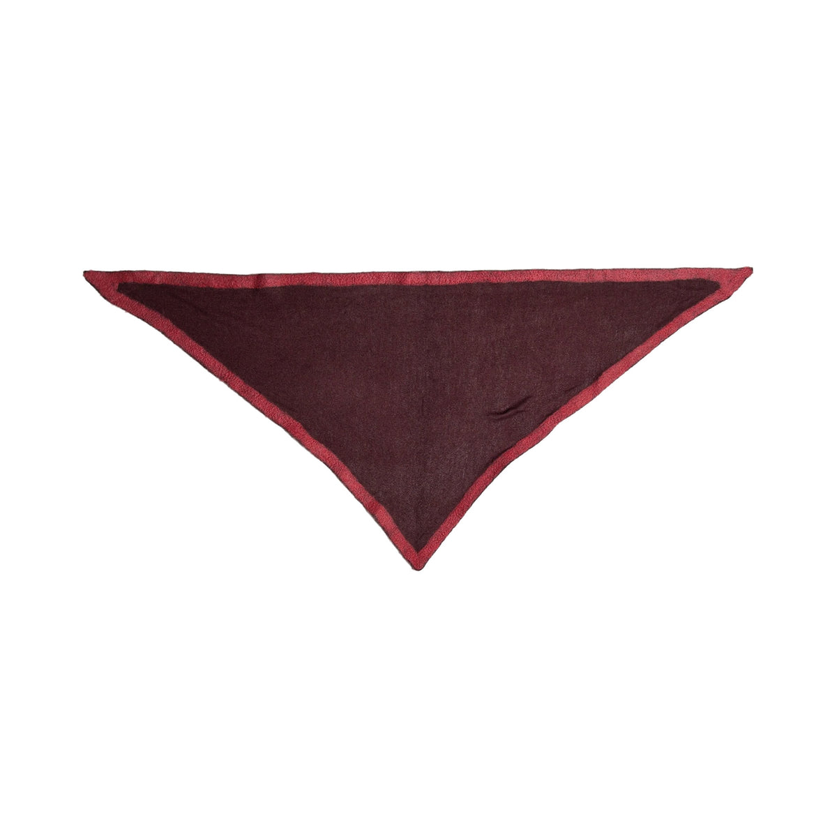 Cashmere & Silk Bandana with Felted Borders Bark & Ruby