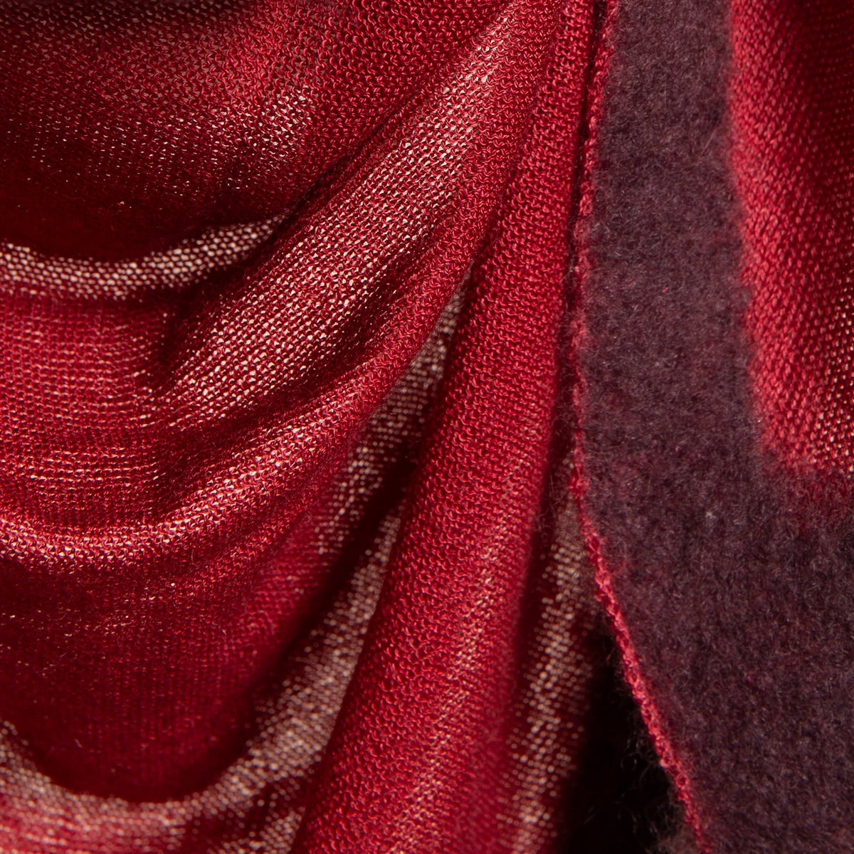 Cashmere & Silk Bandana with Felted Borders Ruby & Bark