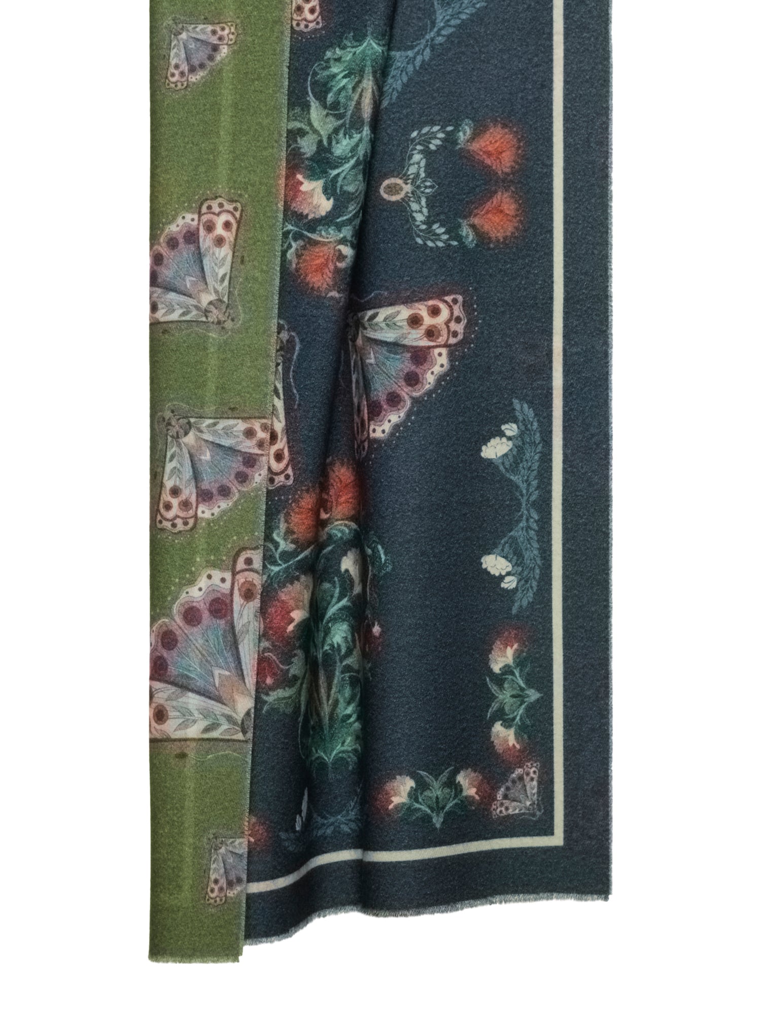 Wool-Silk 65x195  Stole Moth Print