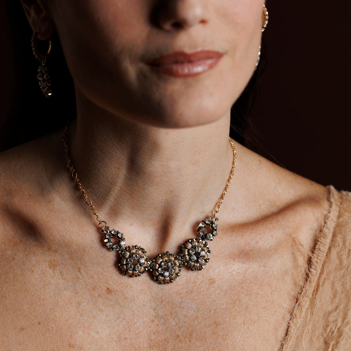 Monica Gold Crystal Necklace