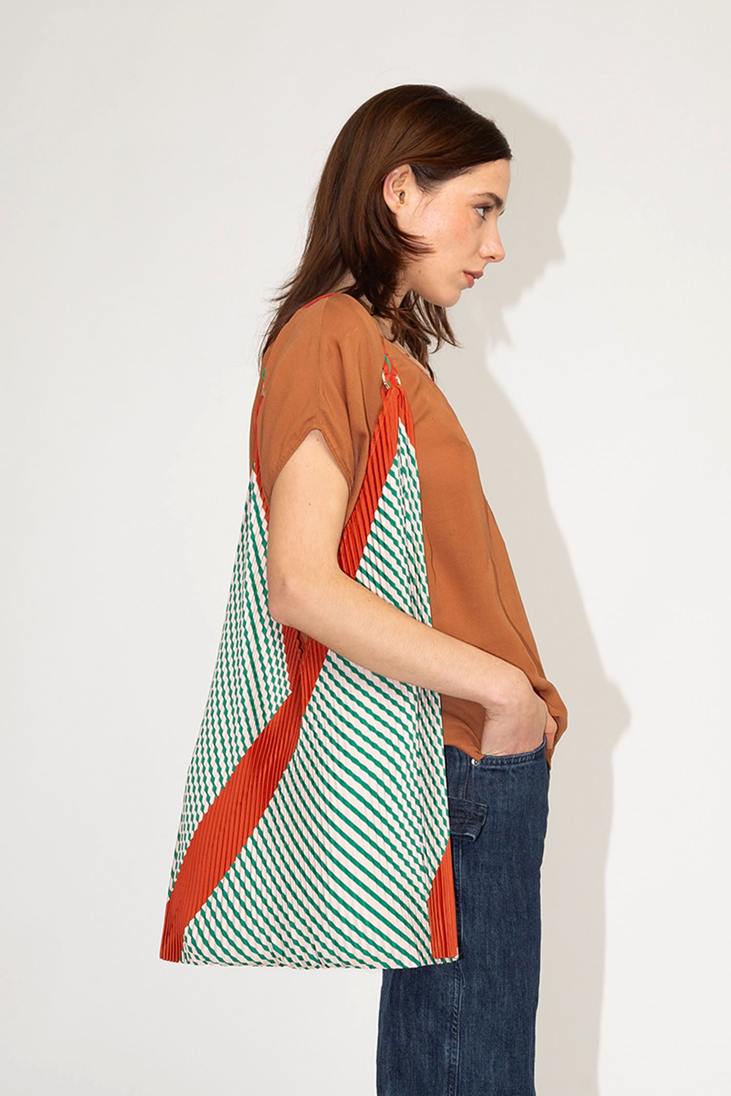 Pleated Y Bag Francesca Green