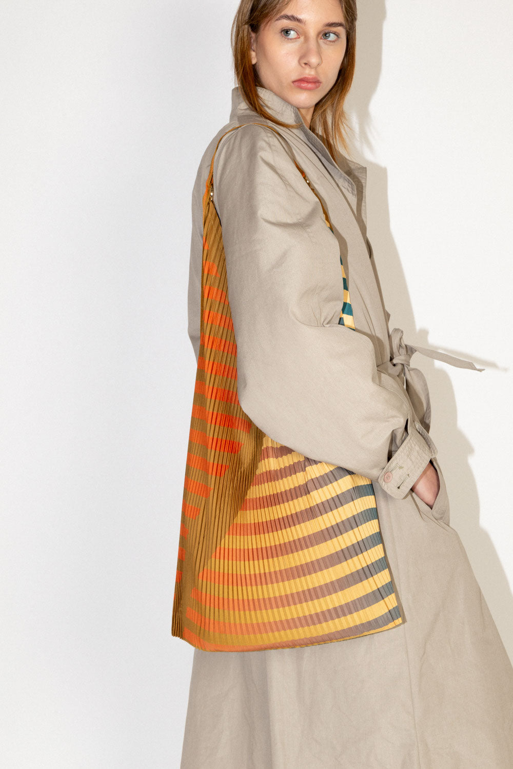 Pleated Y Bag Claudia Ocher