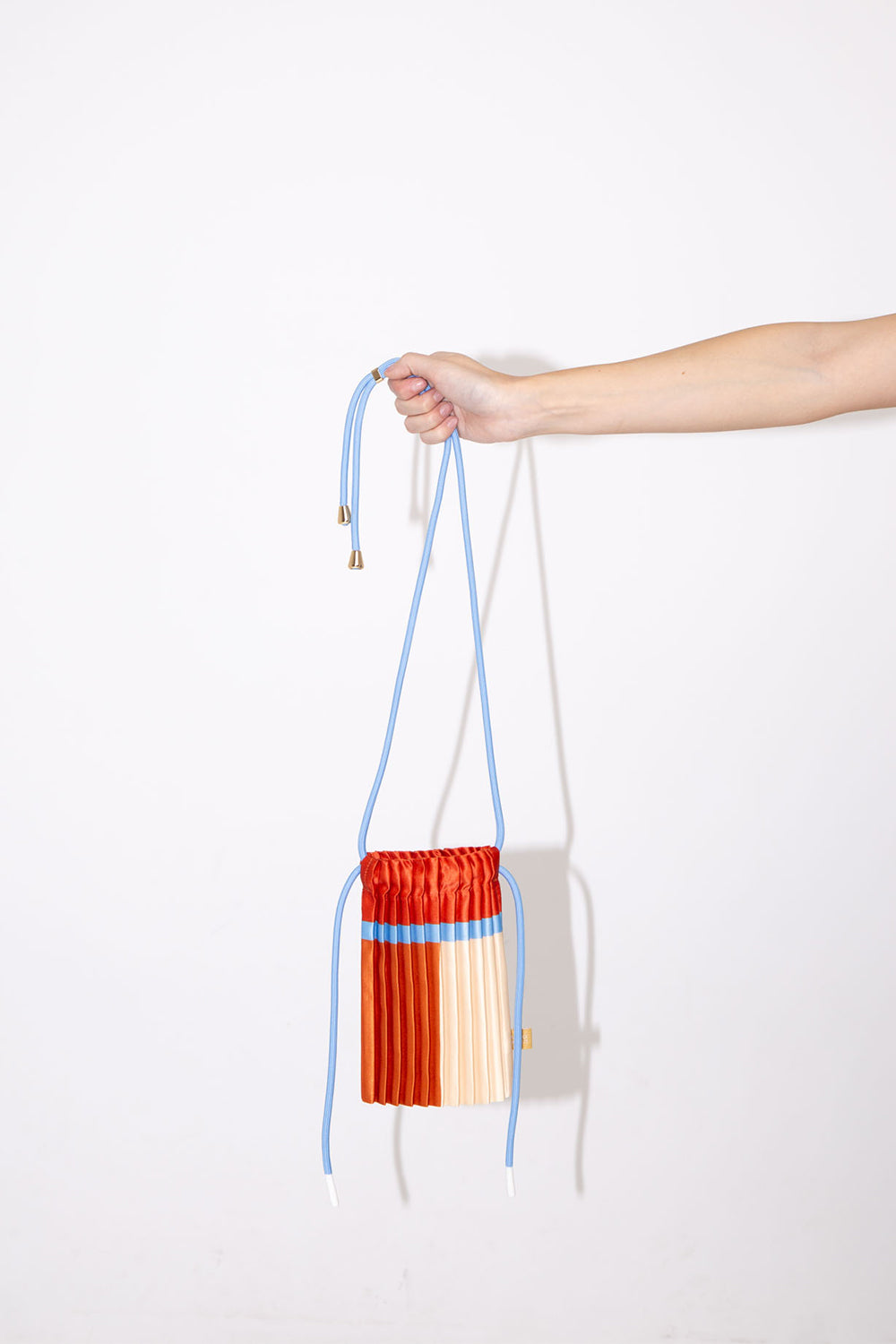Satin pleated crossbody mini bag Sienna