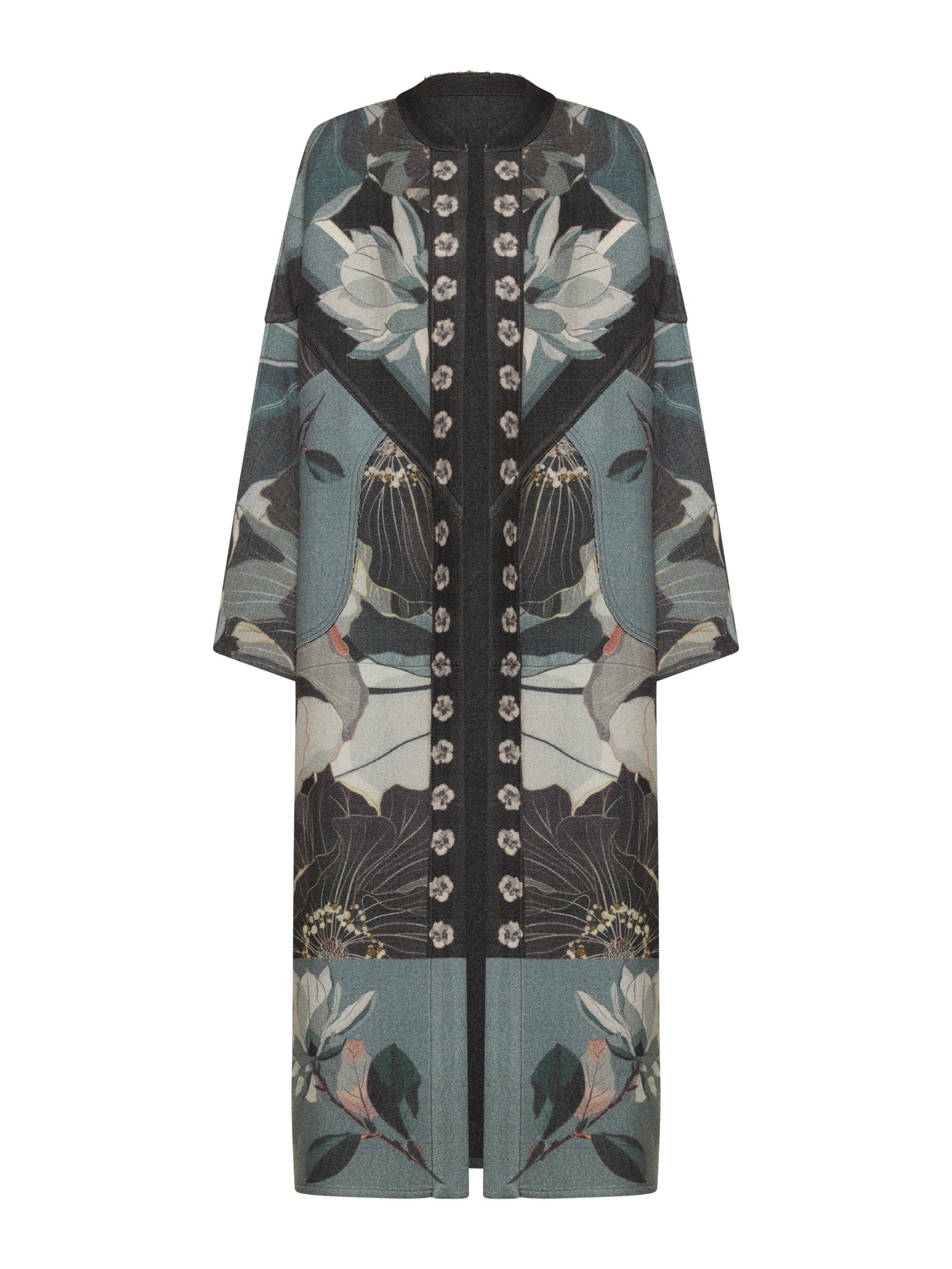 Reversible Jacquard Coat Magnolia Print