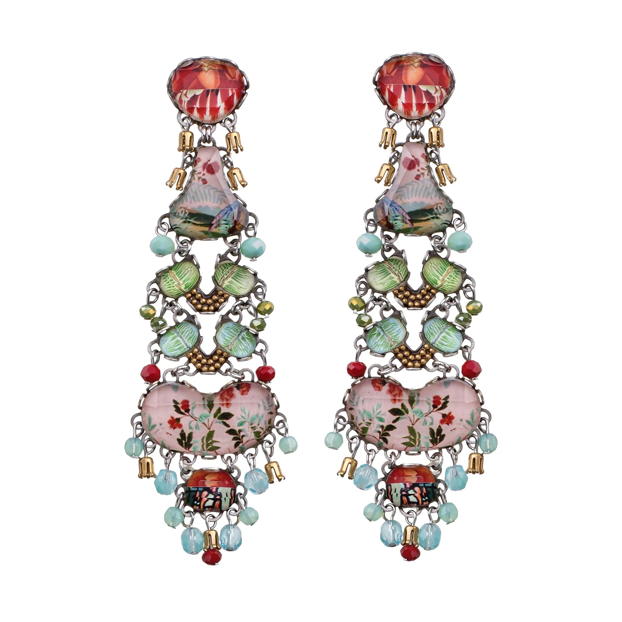 Elegant Earrings Flower Garden Set, Dahlia