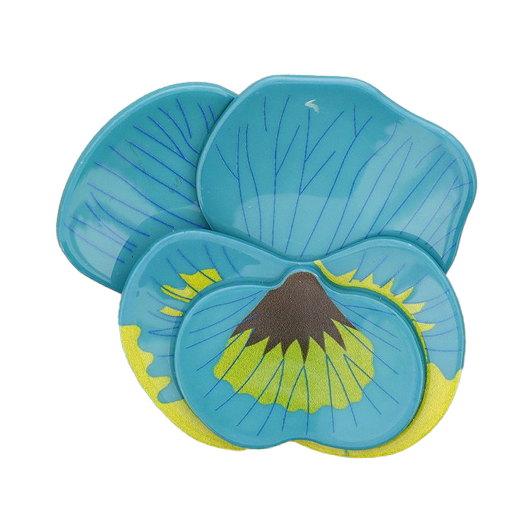 Large Resin Flower Brooch - Turquoise