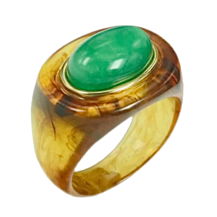 Ember Ring with Green Quartz