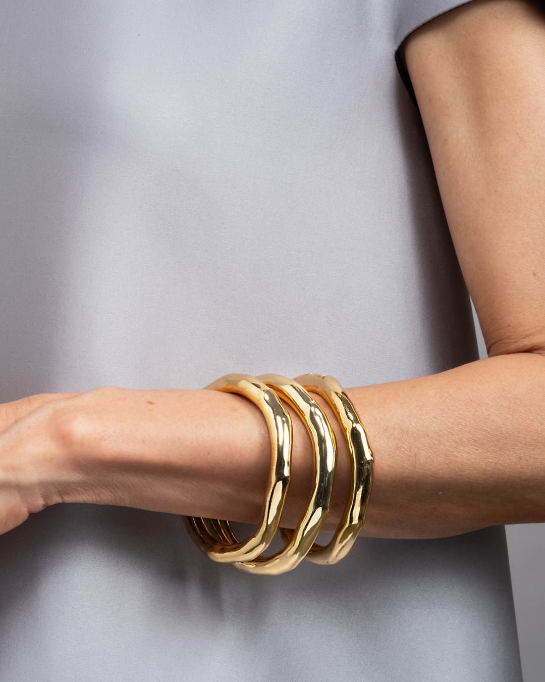 Small Molten Bangle Bracelet - Gold