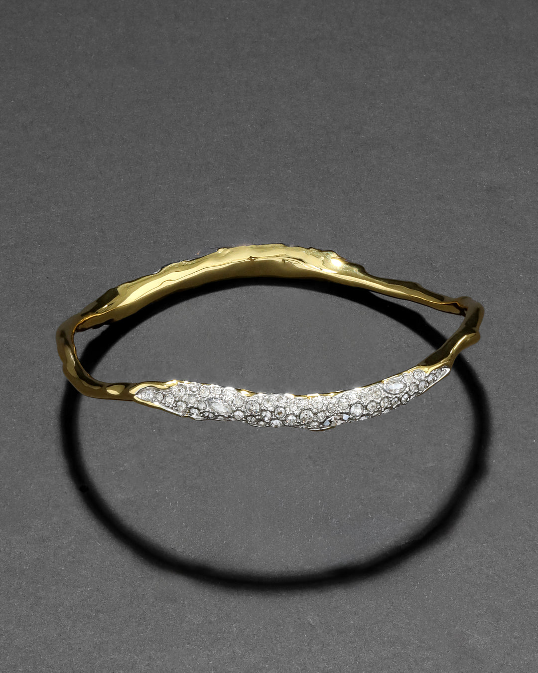 Solanales Gold Crystal Skinny Bangle Bracelet
