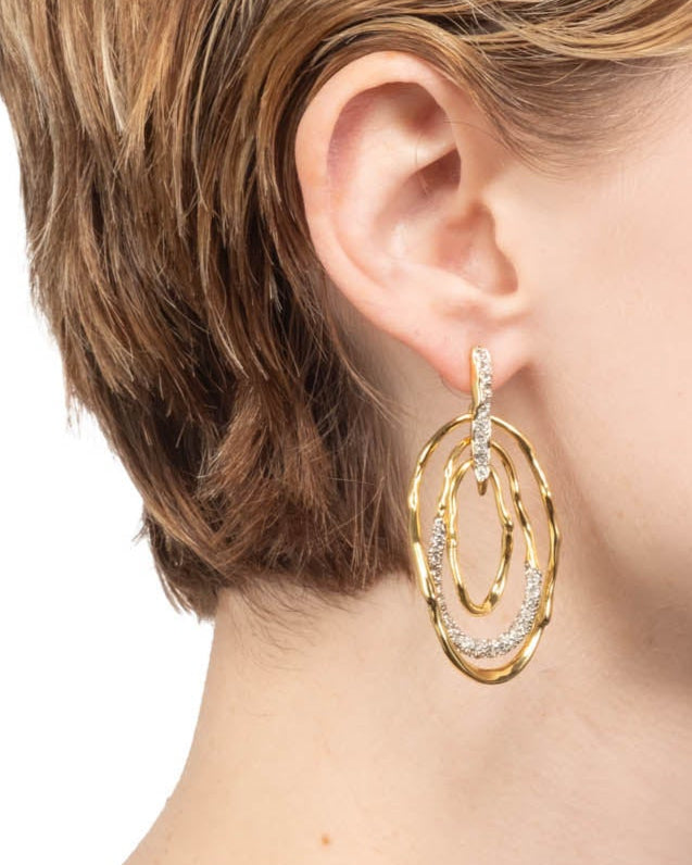 Solanales Crystal Pave Mobile Post Earring