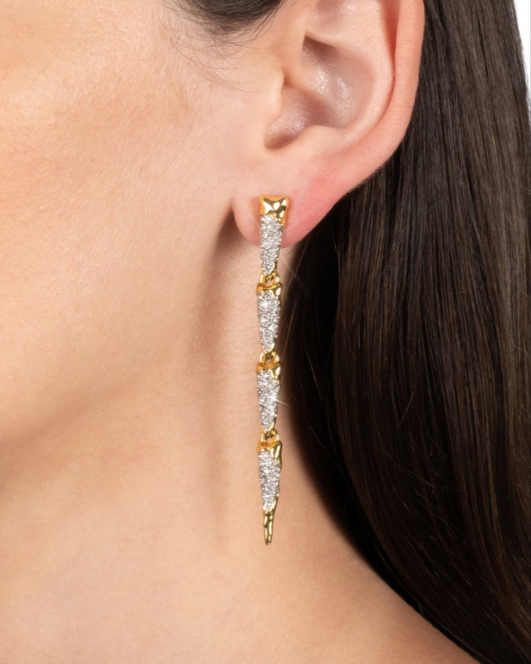 Solanales Crystal Spear Linear Earring