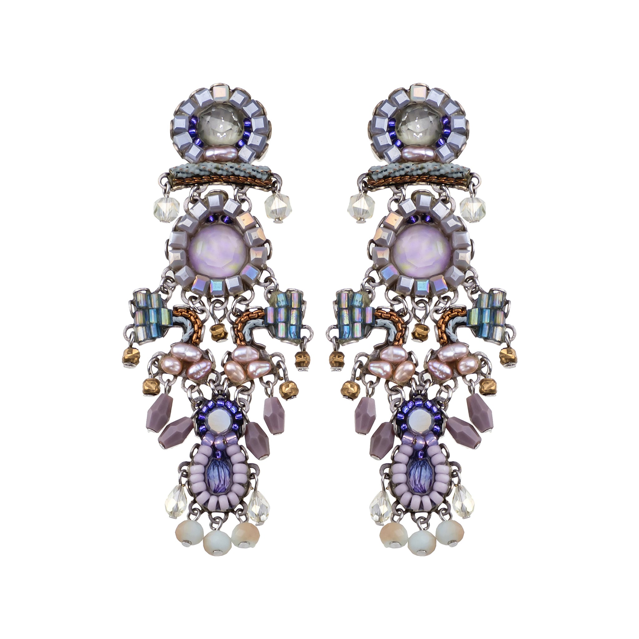 Long Earrings Hyacinth Set, Fog
