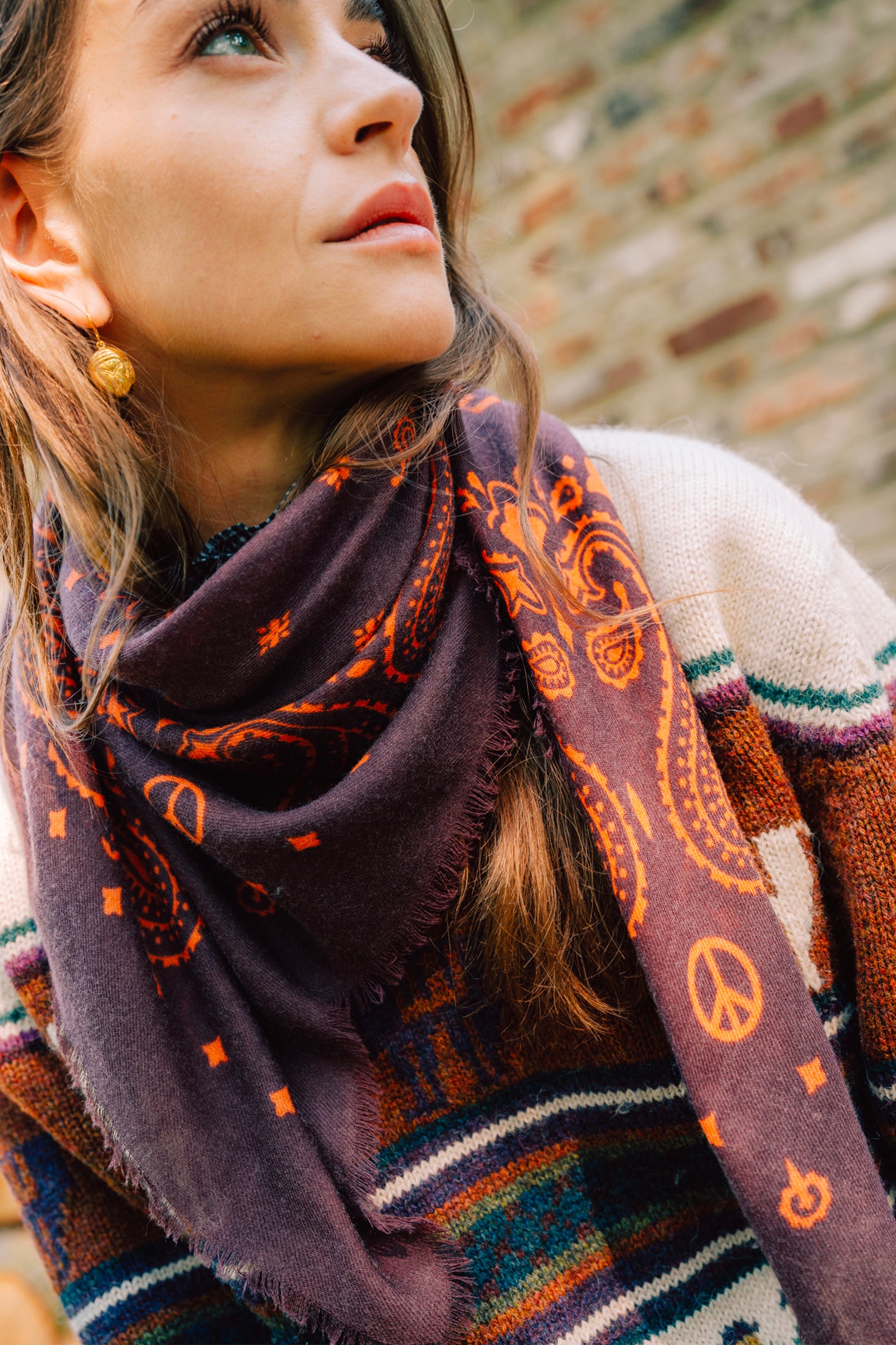 Wool Bandanas - Fudge - Paprika